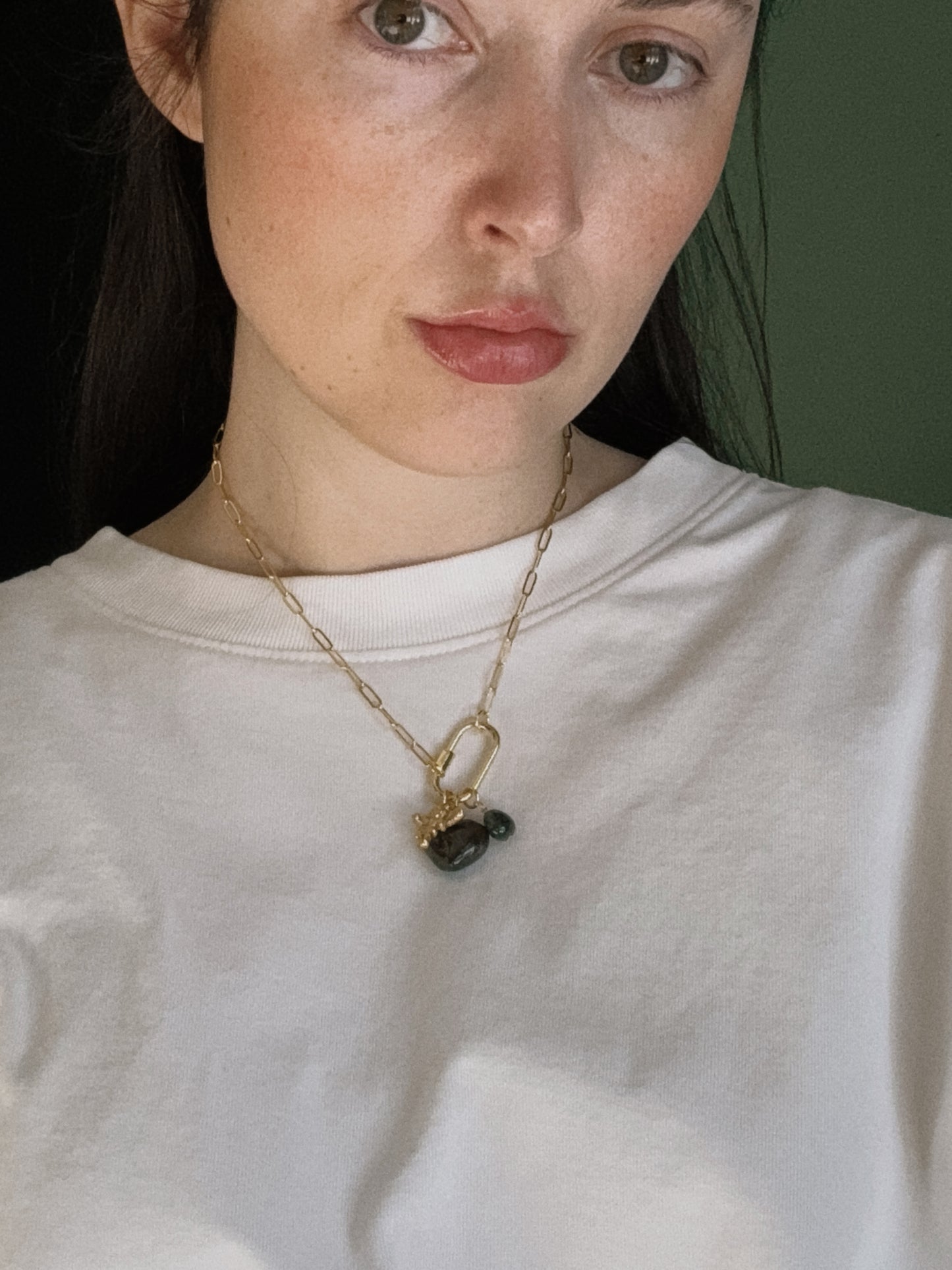 cupid heart carabiner necklace I