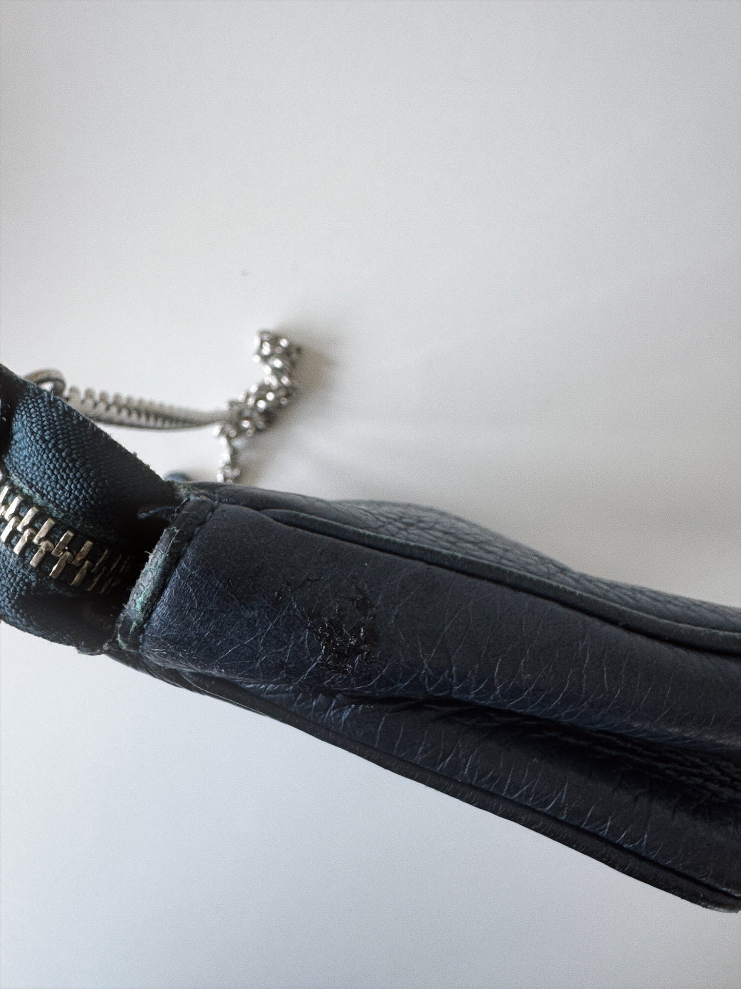small blue coach handbag