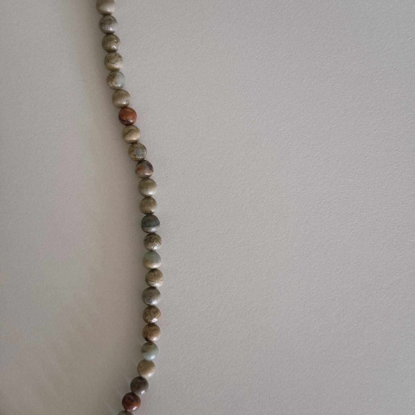 aqua jasper beaded necklace with shell pendant