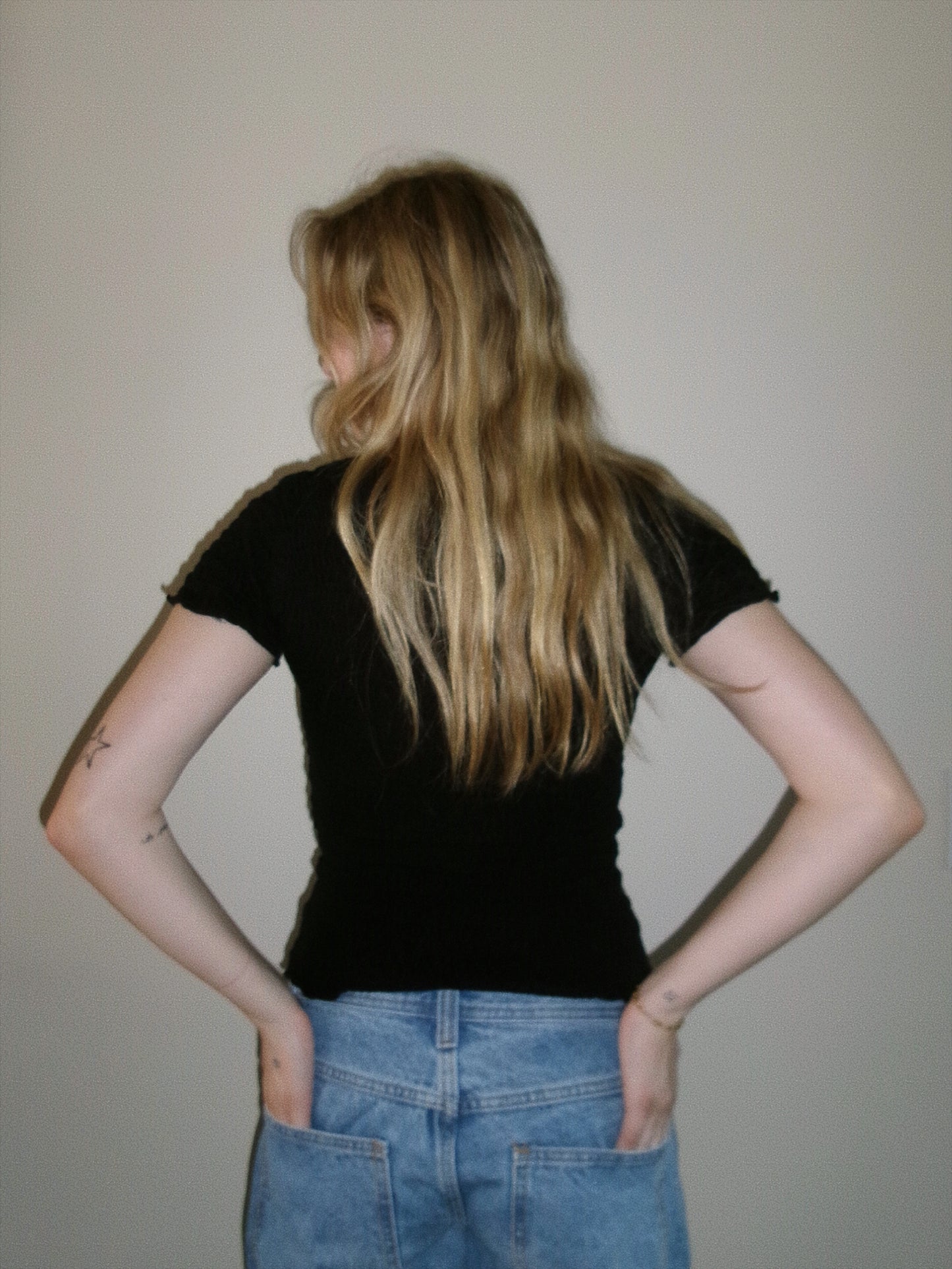 vintage black ruched top back