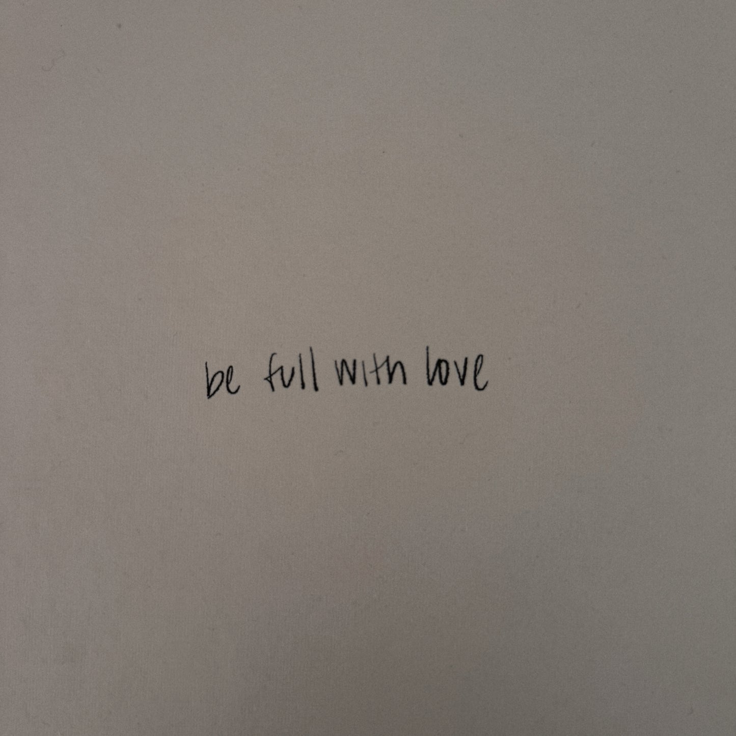 be full with love