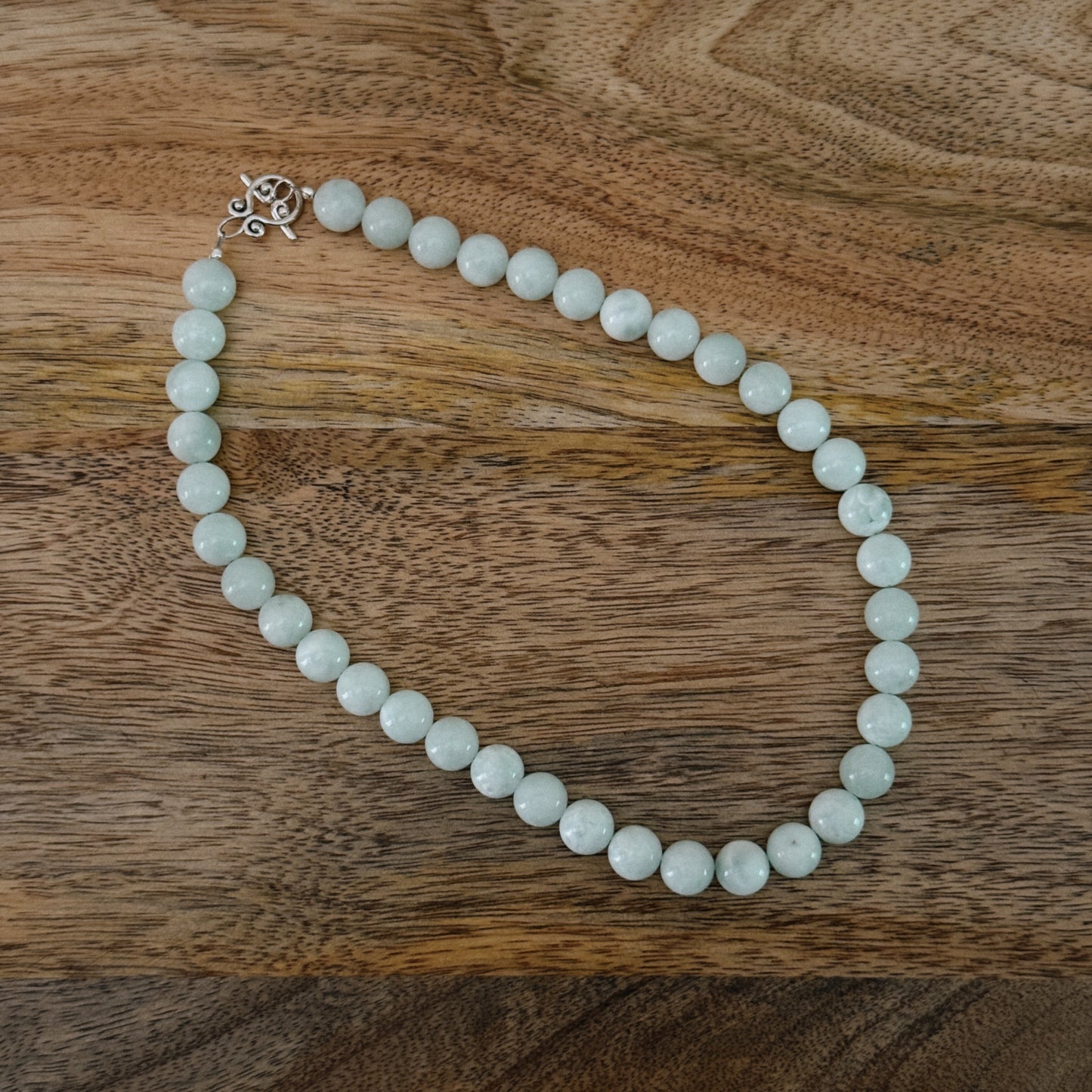 blue moonstone beaded necklace