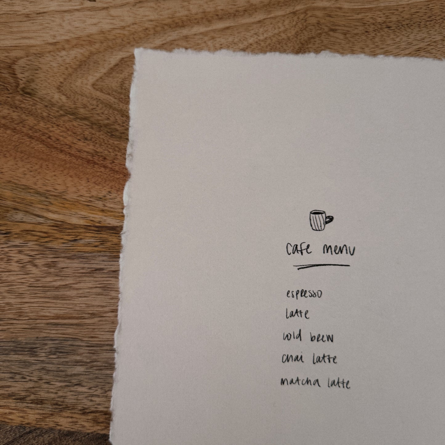 cafe menu