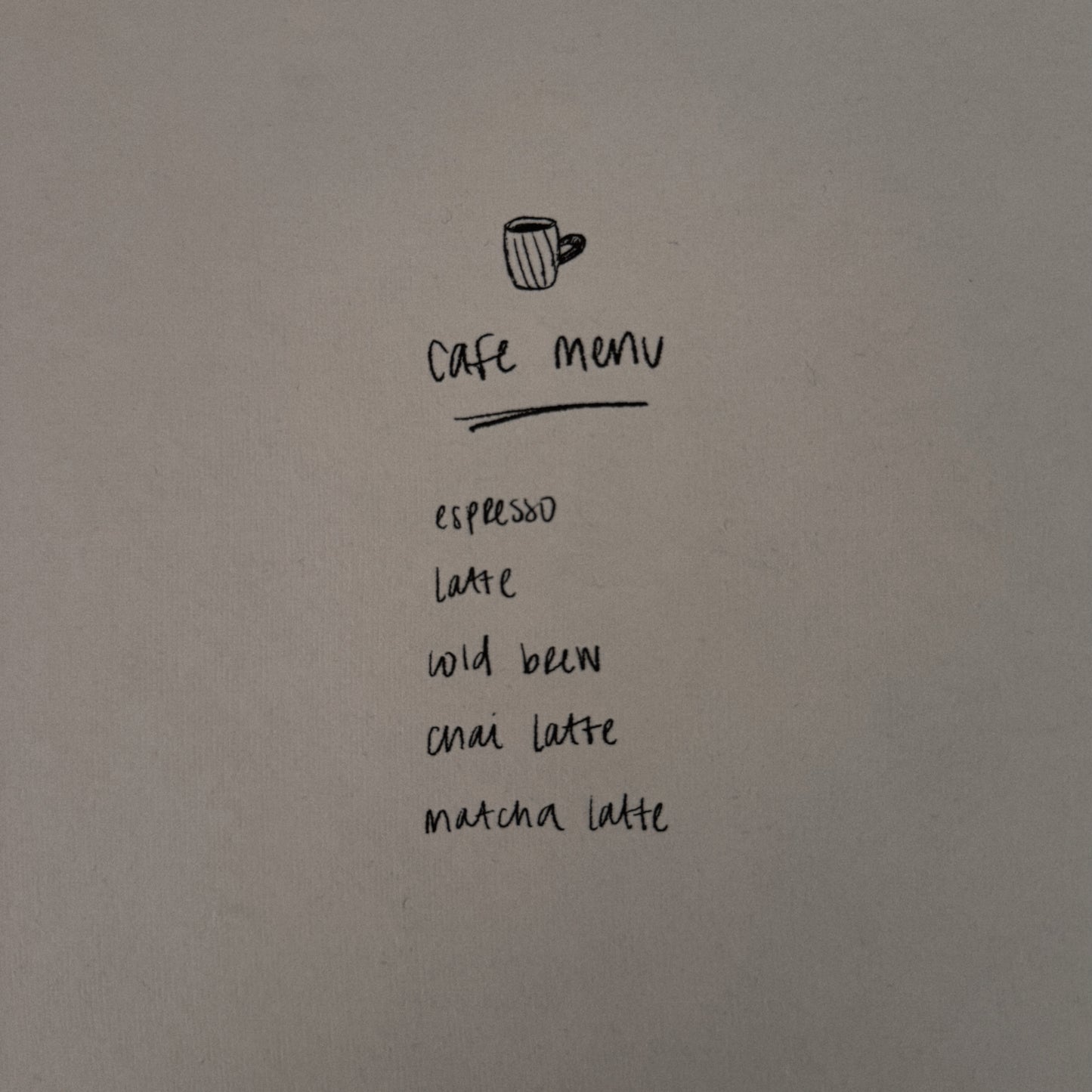 cafe menu