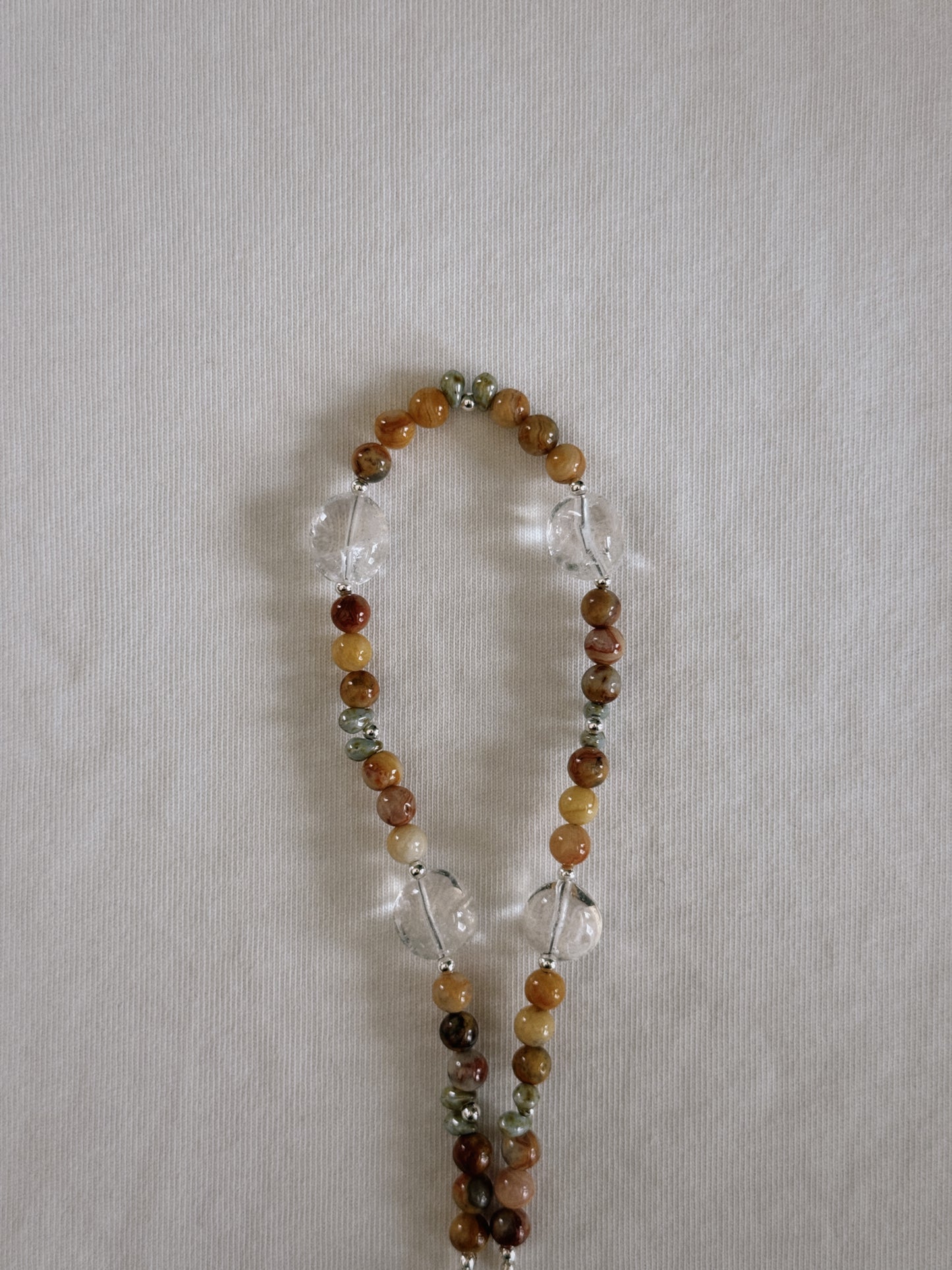 crystal nugget beaded keychain