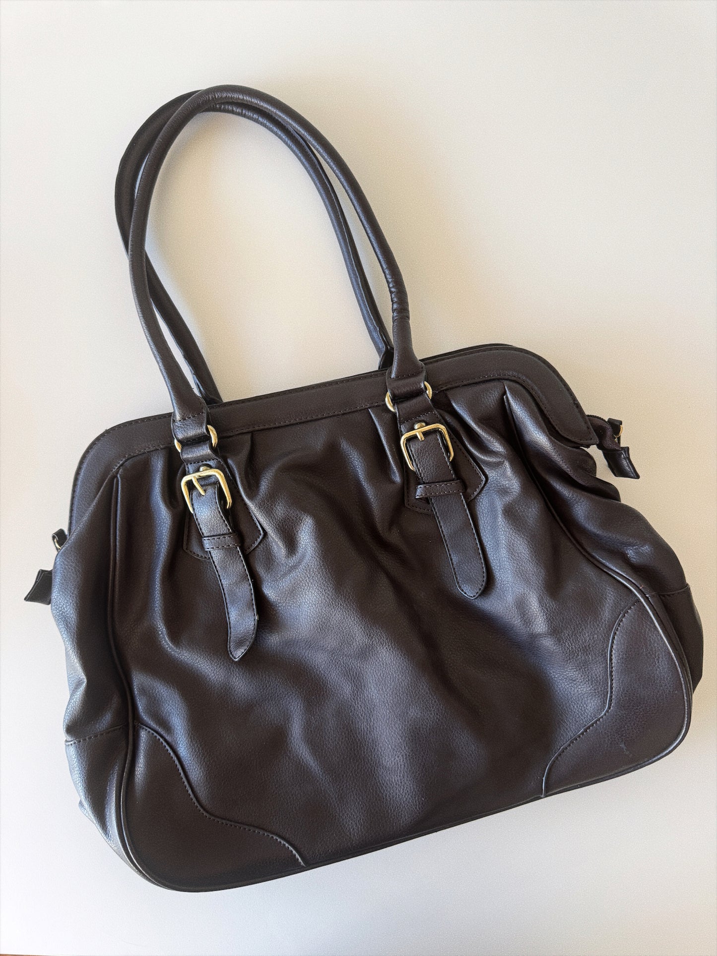 large vintage dark brown handbag