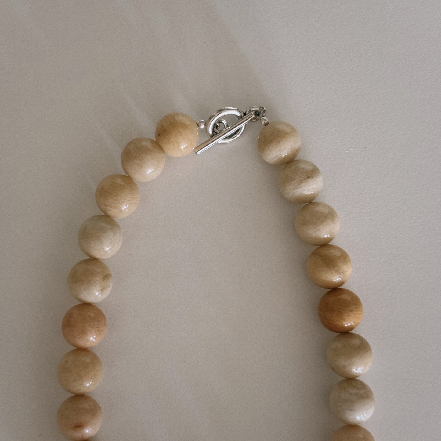 orange peach beaded necklace
