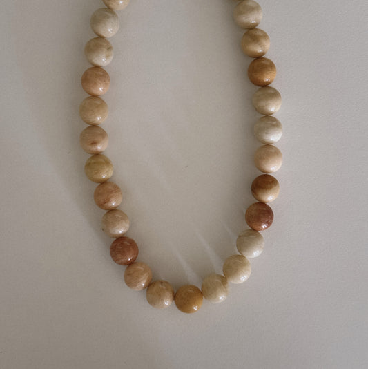 orange peach beaded necklace