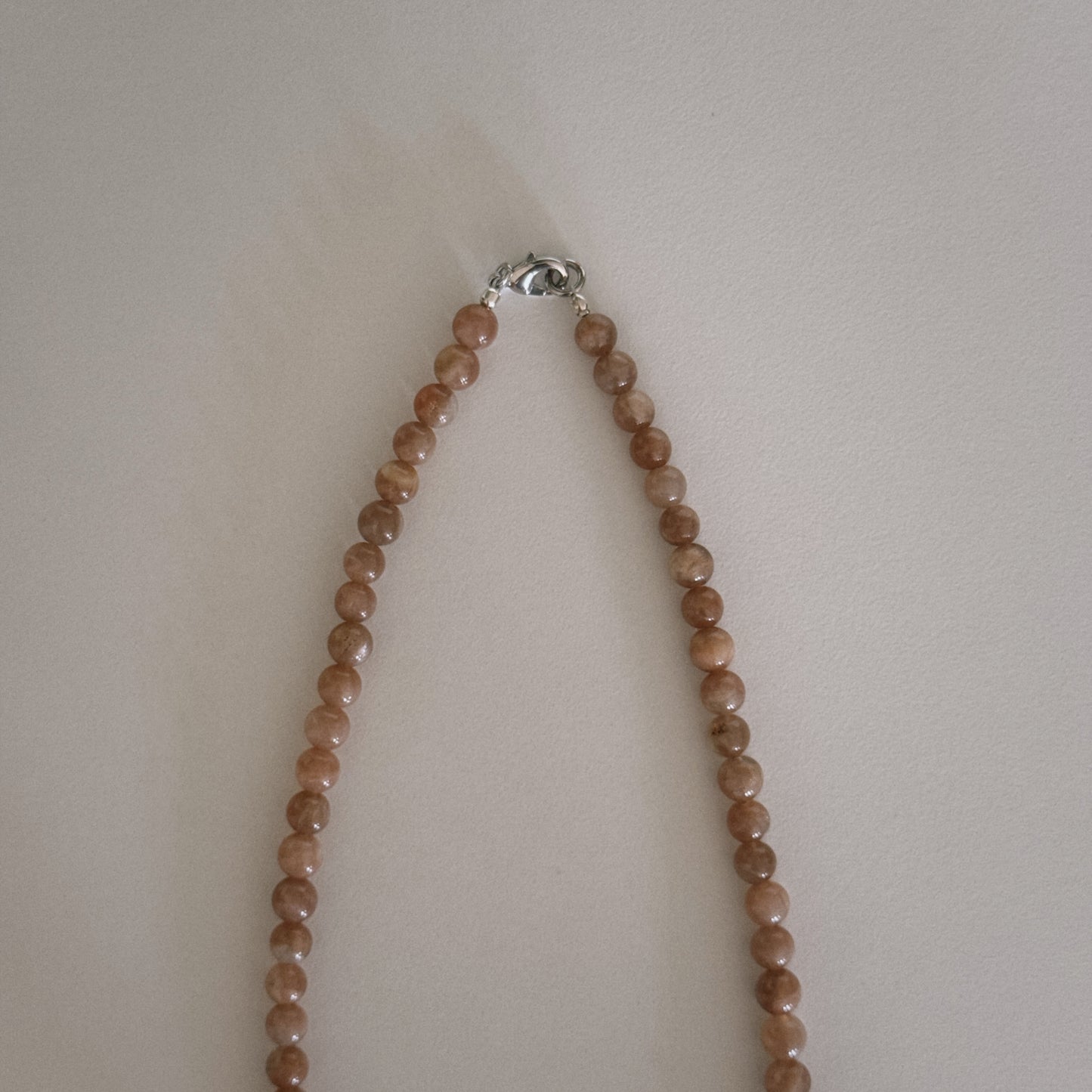 pink sunstone & aqua jasper beaded necklace