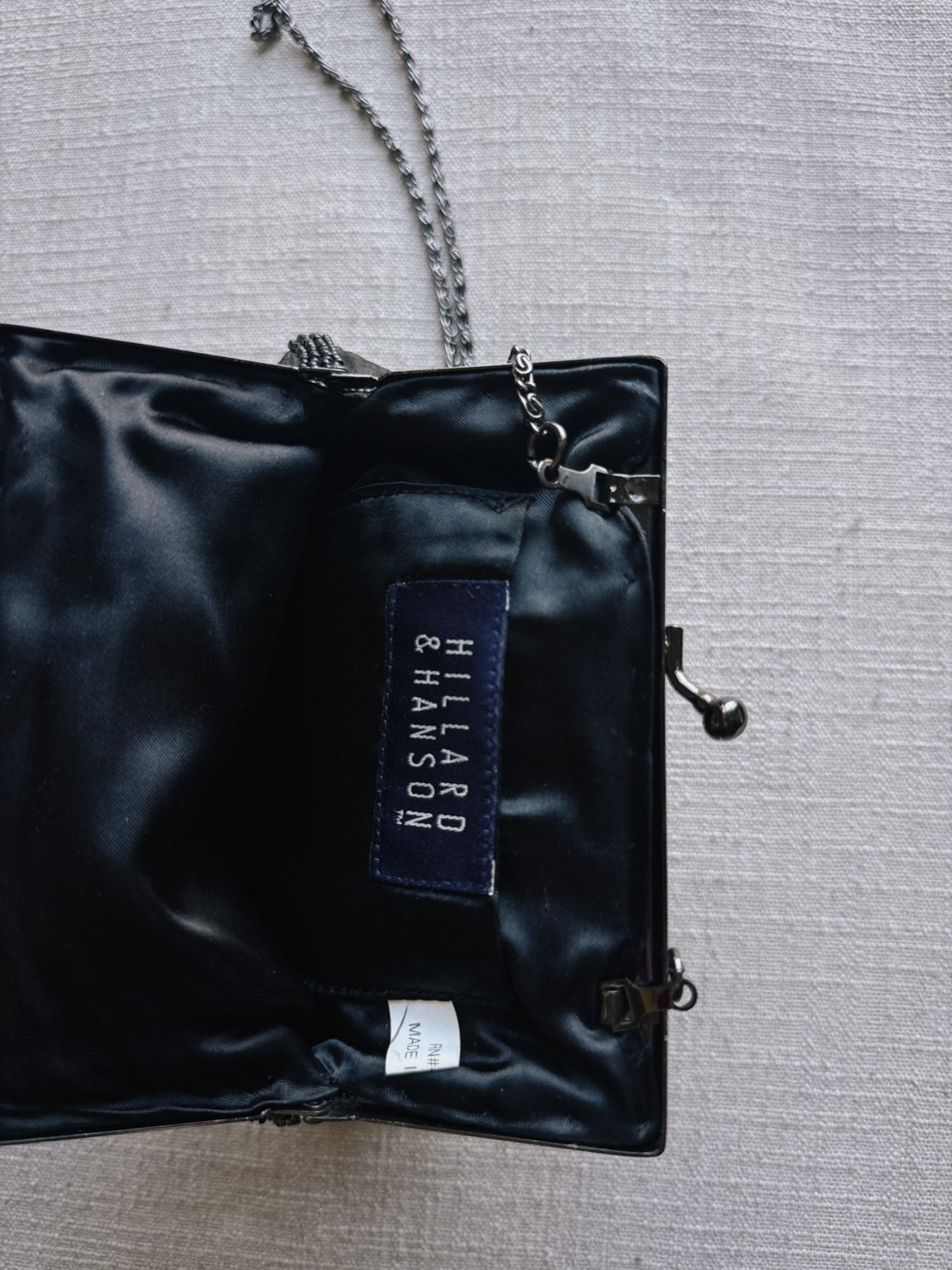 satin beaded bag