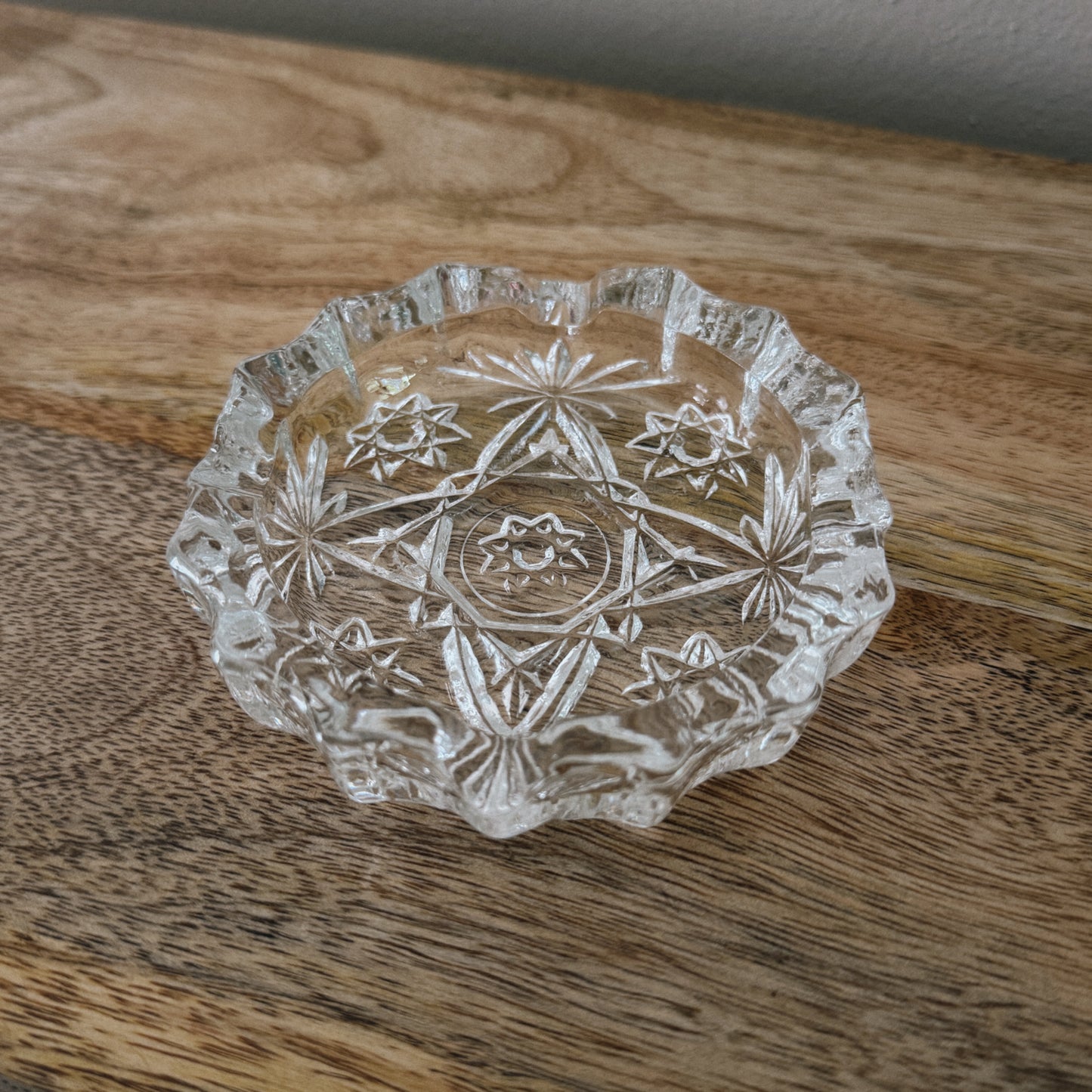 mini vintage glass ashtray