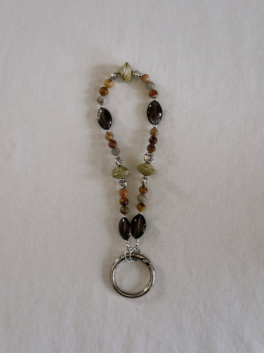 spiral beaded keychain