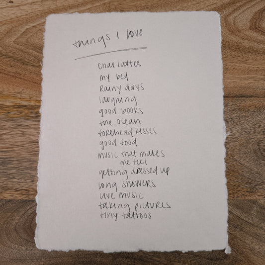 things i love | custom print