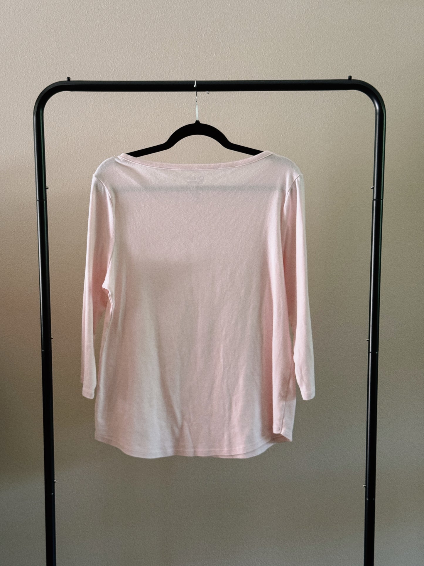 baby pink quarter sleeve tee