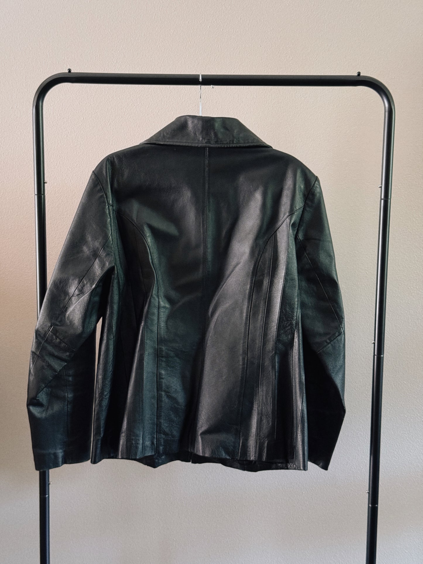 black genuine leather jacket