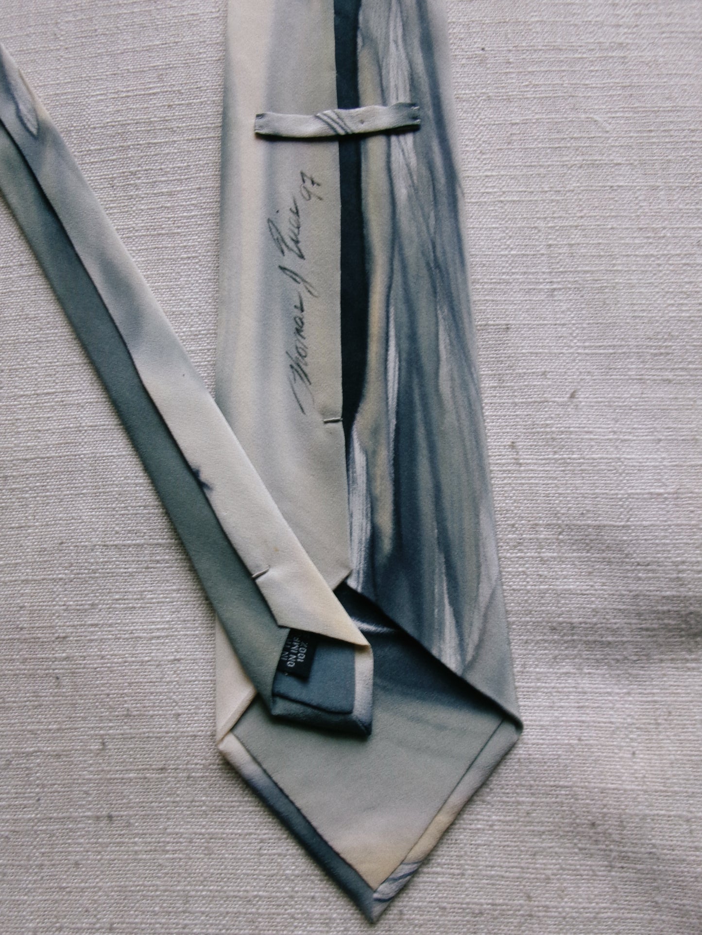 vintage blue marble tie