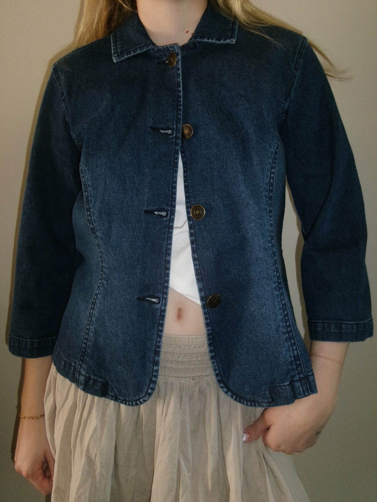 vintage cinched back denim top