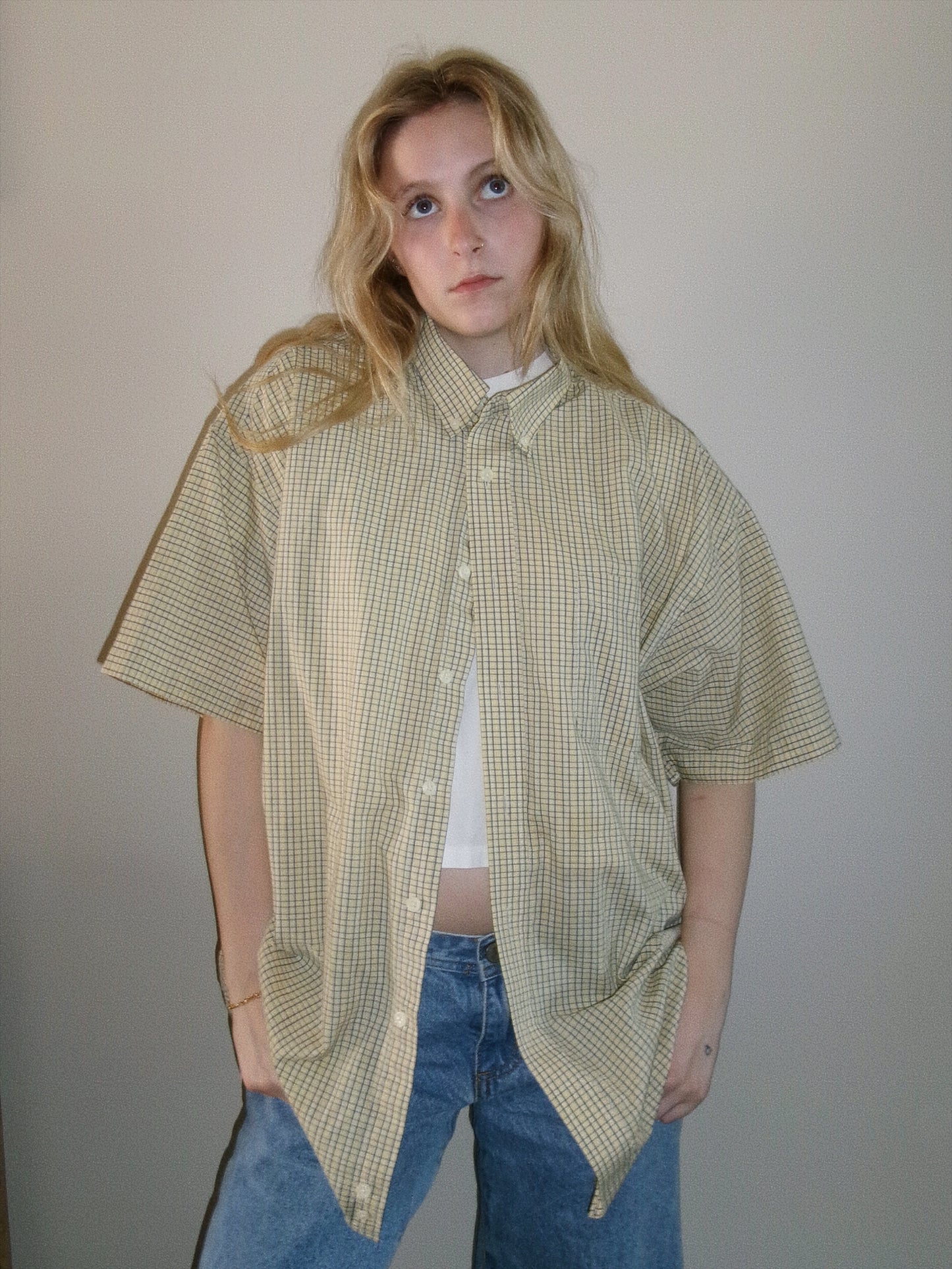 Gingham Short Sleeve Button Down