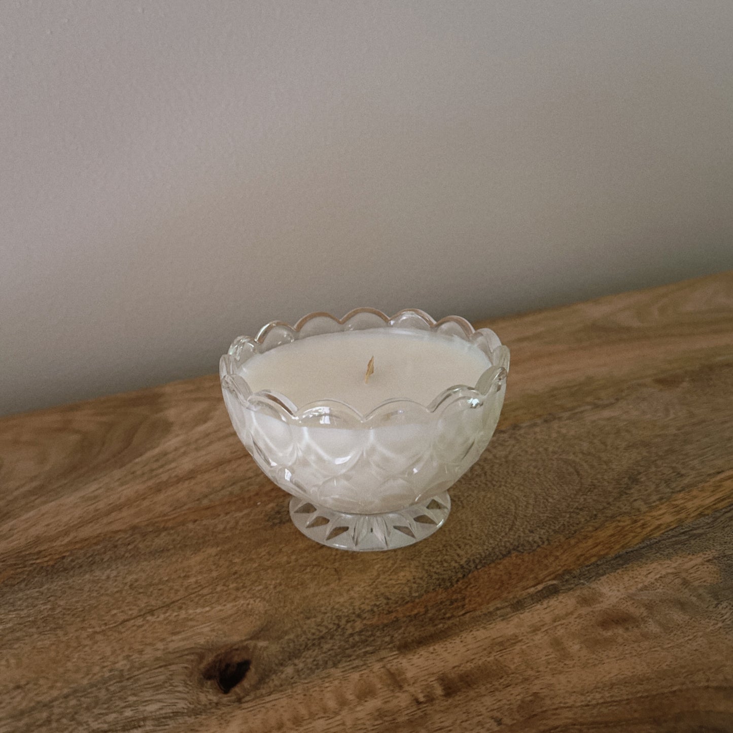vintage glass bowl candle