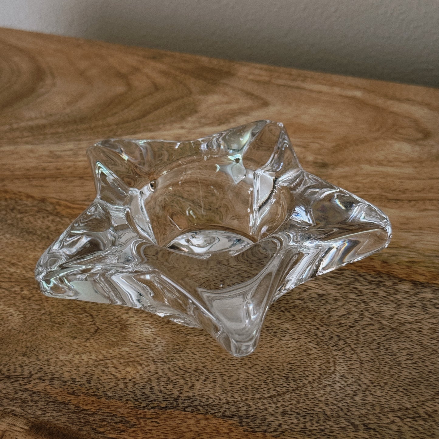 vintage glass star candle holder