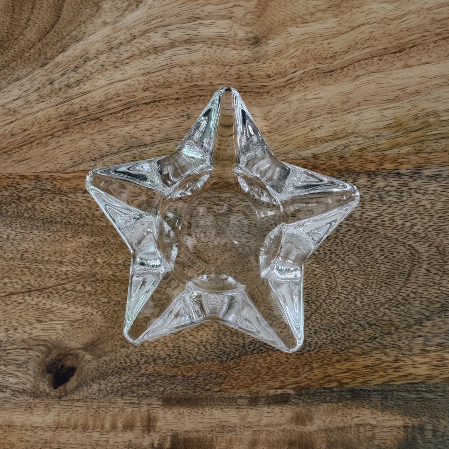 vintage glass star candle holder