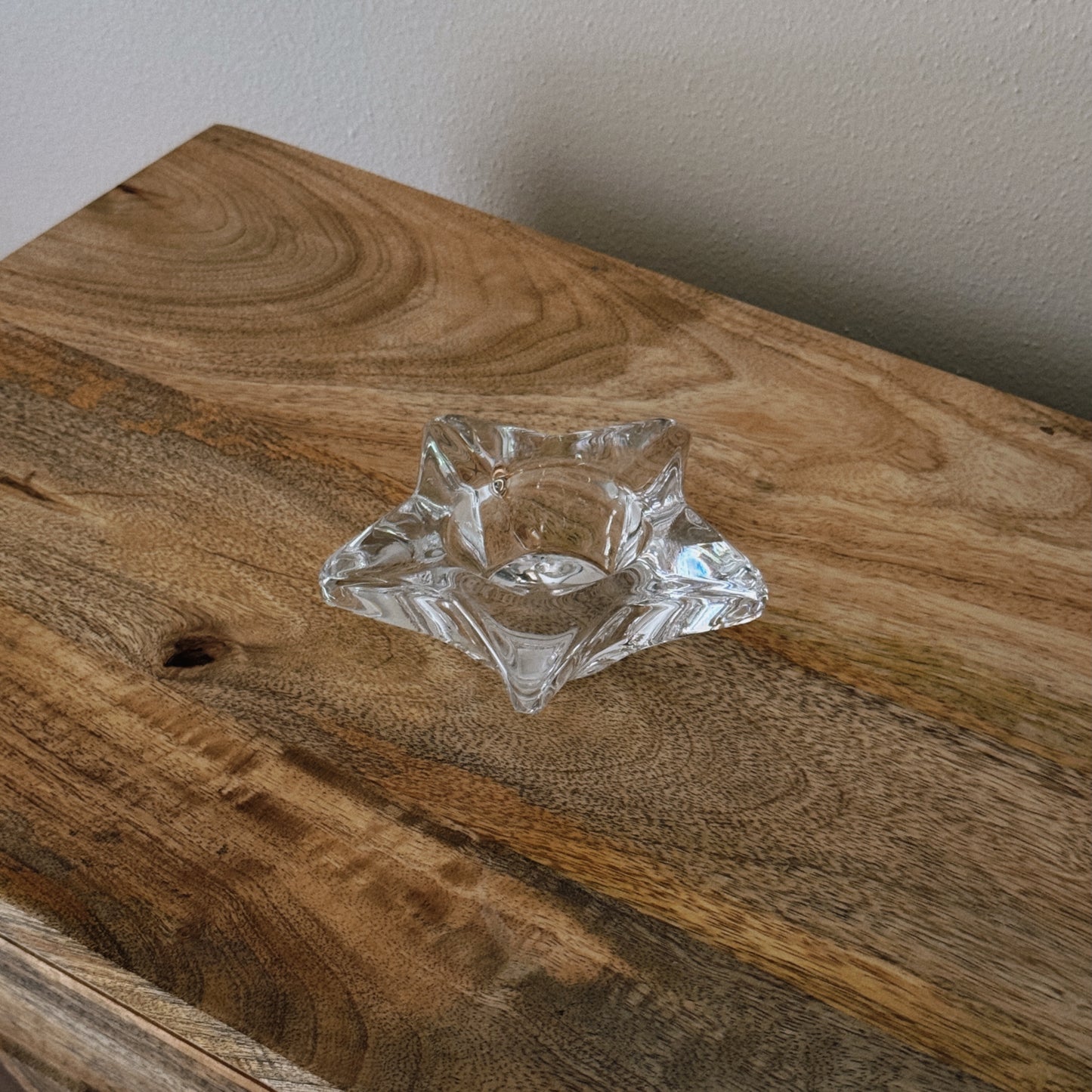 vintage glass star candle holder
