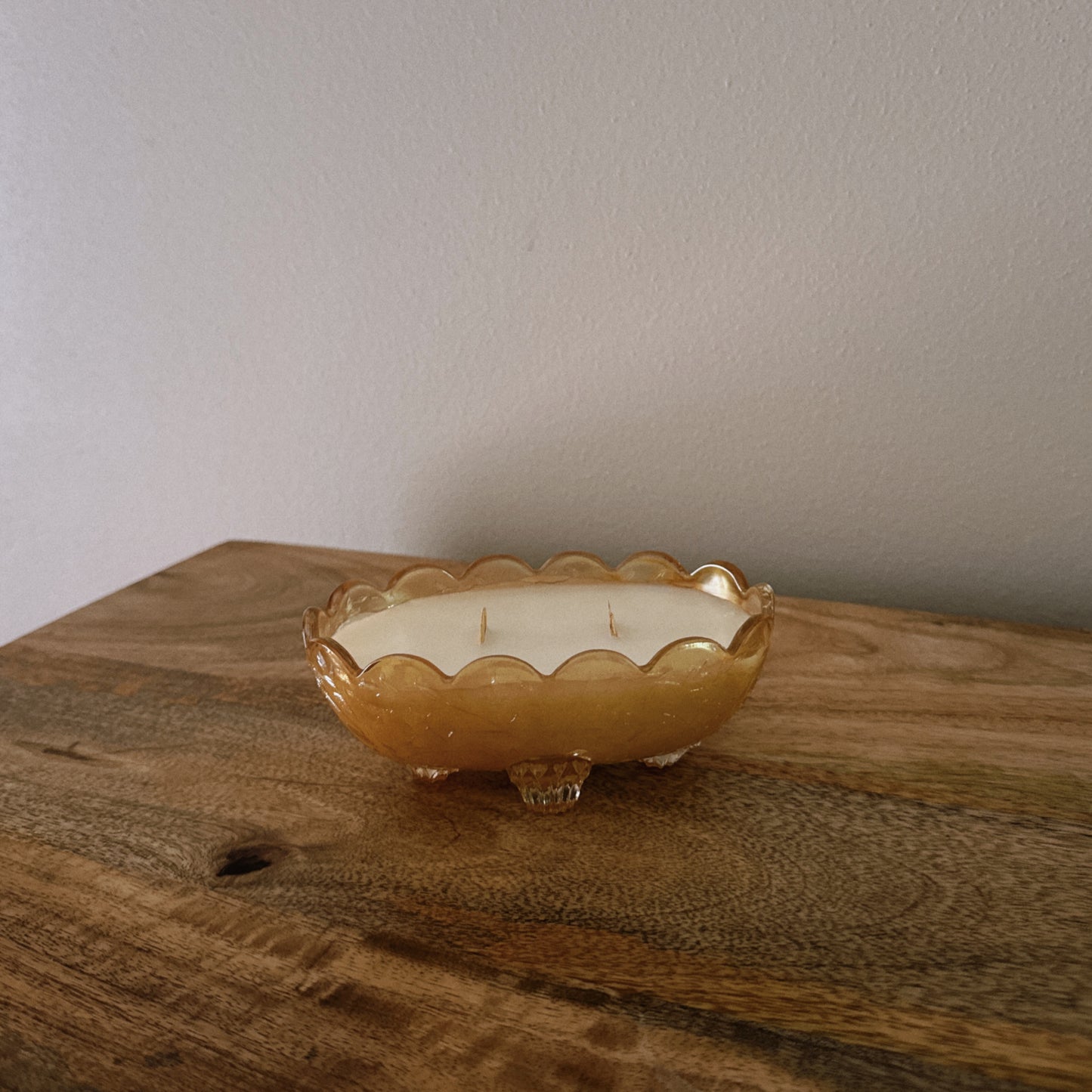 vintage orange glass candle