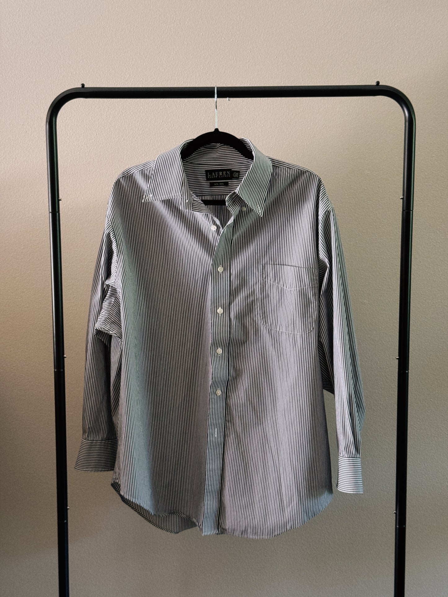 ralph lauren b&w striped button down