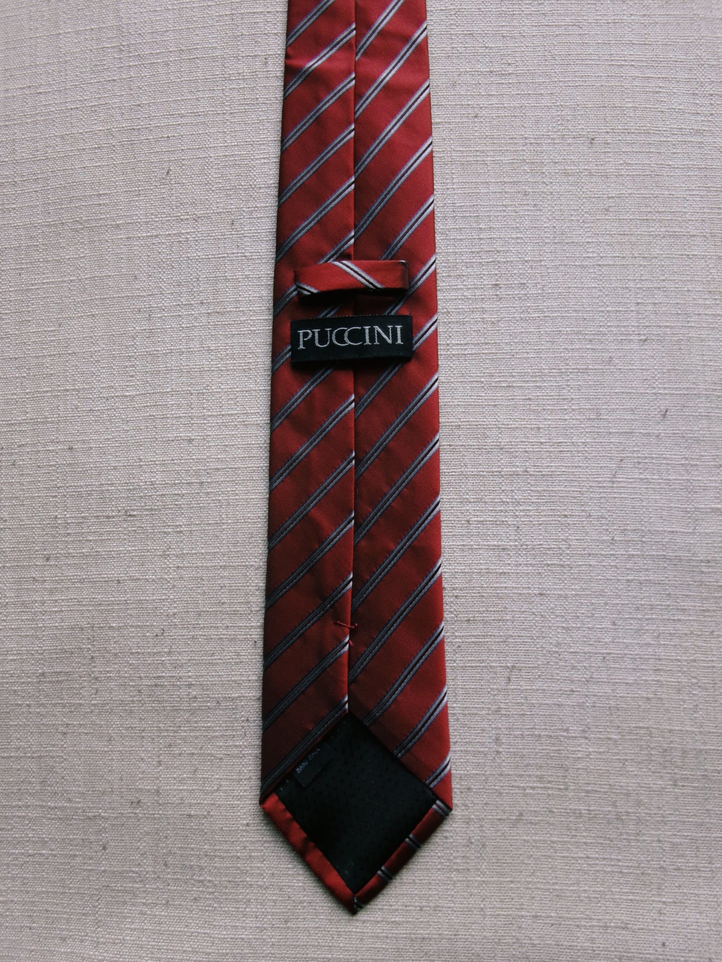 vintage red and blue striped tie