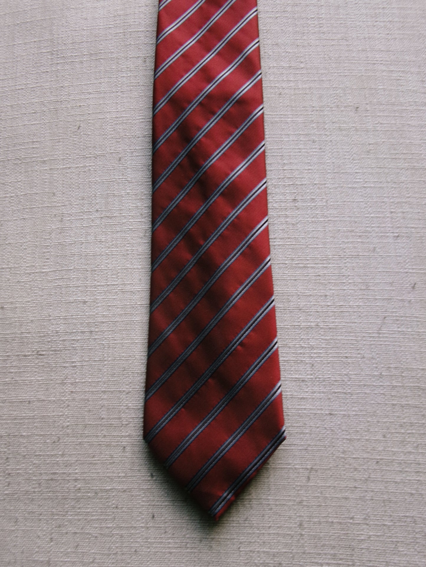 vintage red and blue striped tie