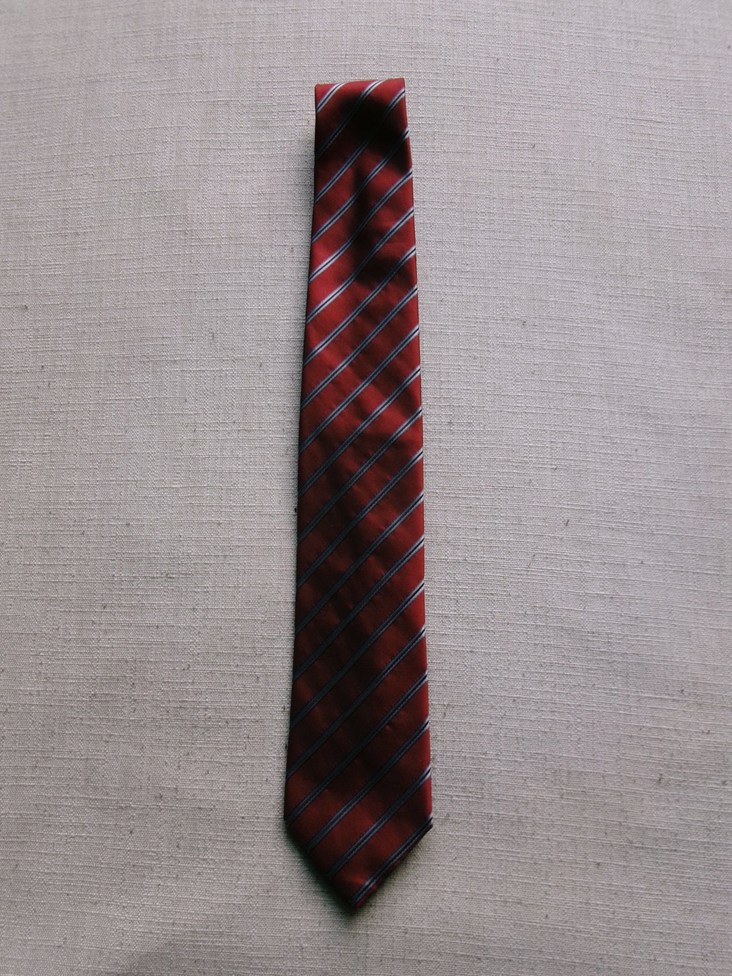 vintage red and blue striped tie