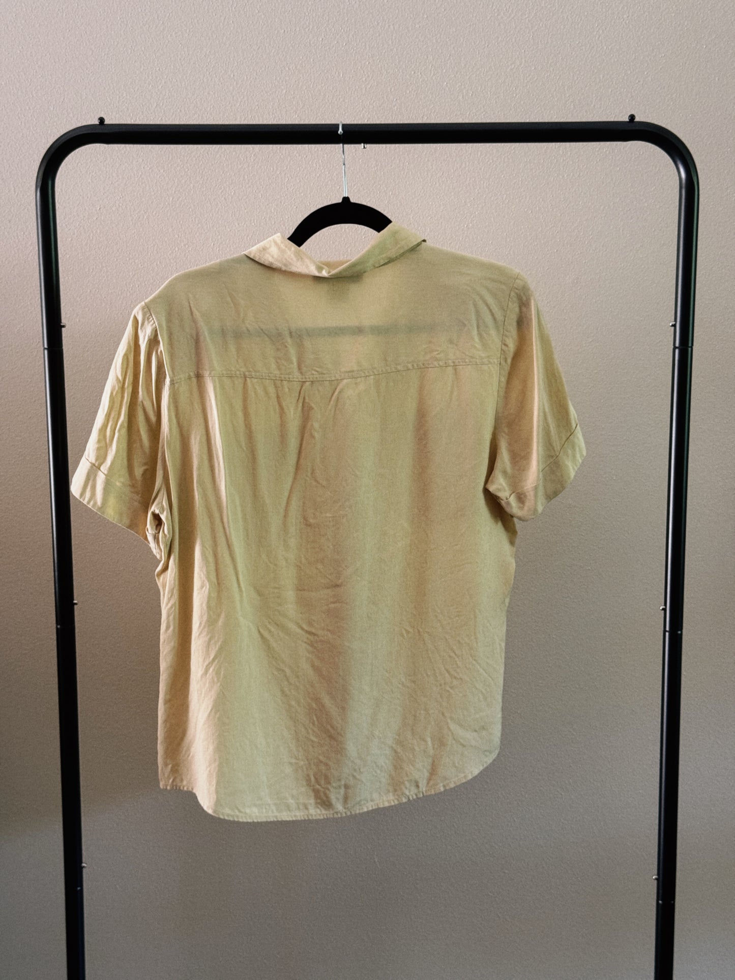 silk yellow button down