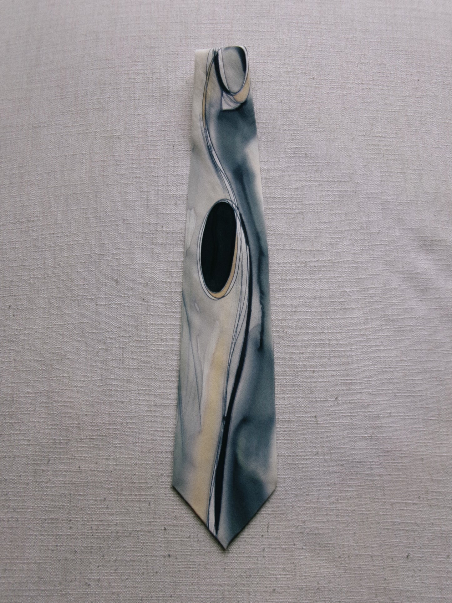 vintage blue marble tie