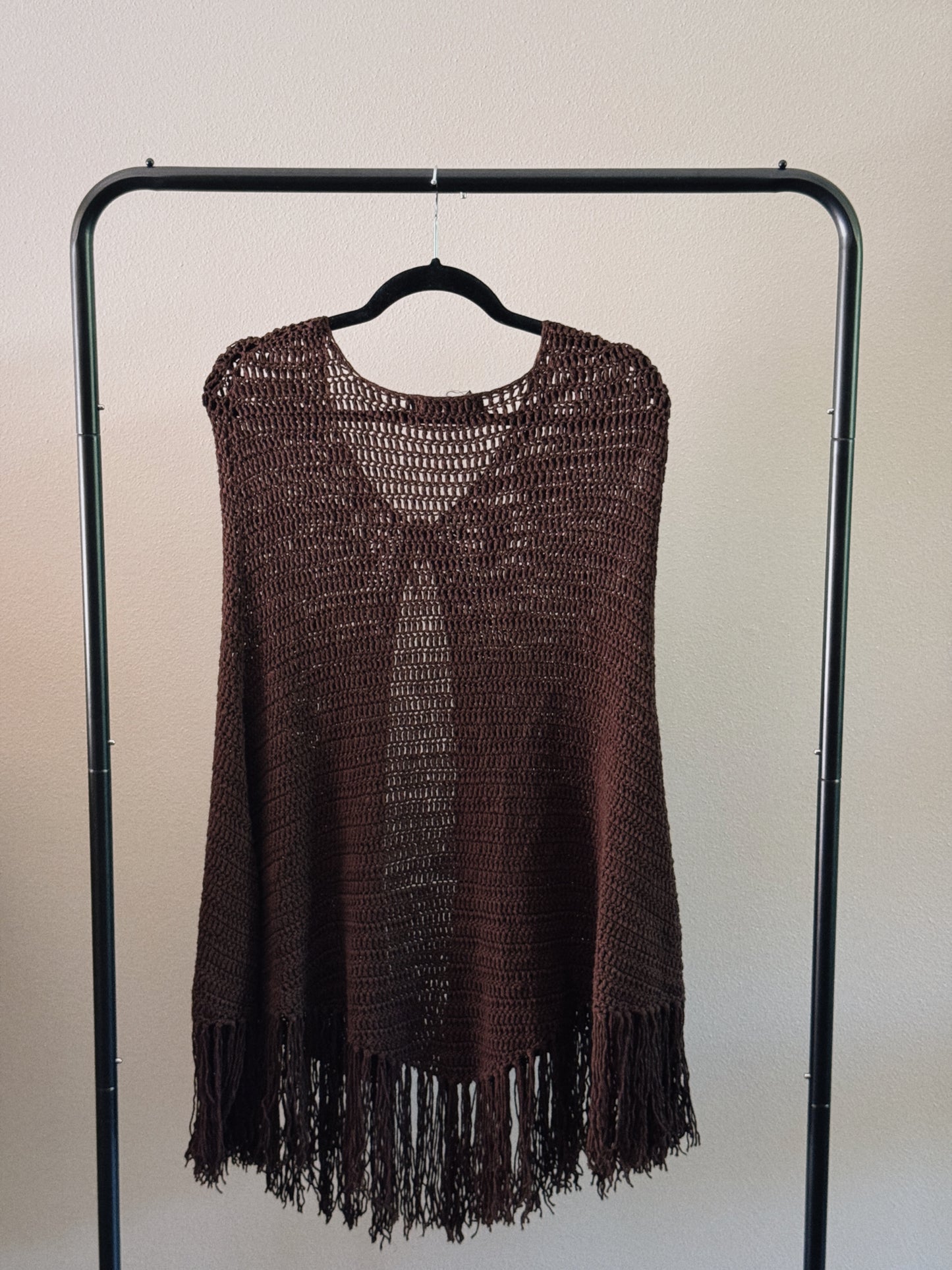 brown knit poncho