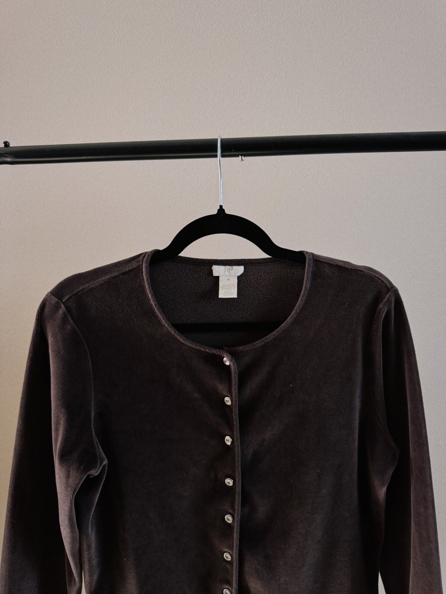 brown velvet cardigan