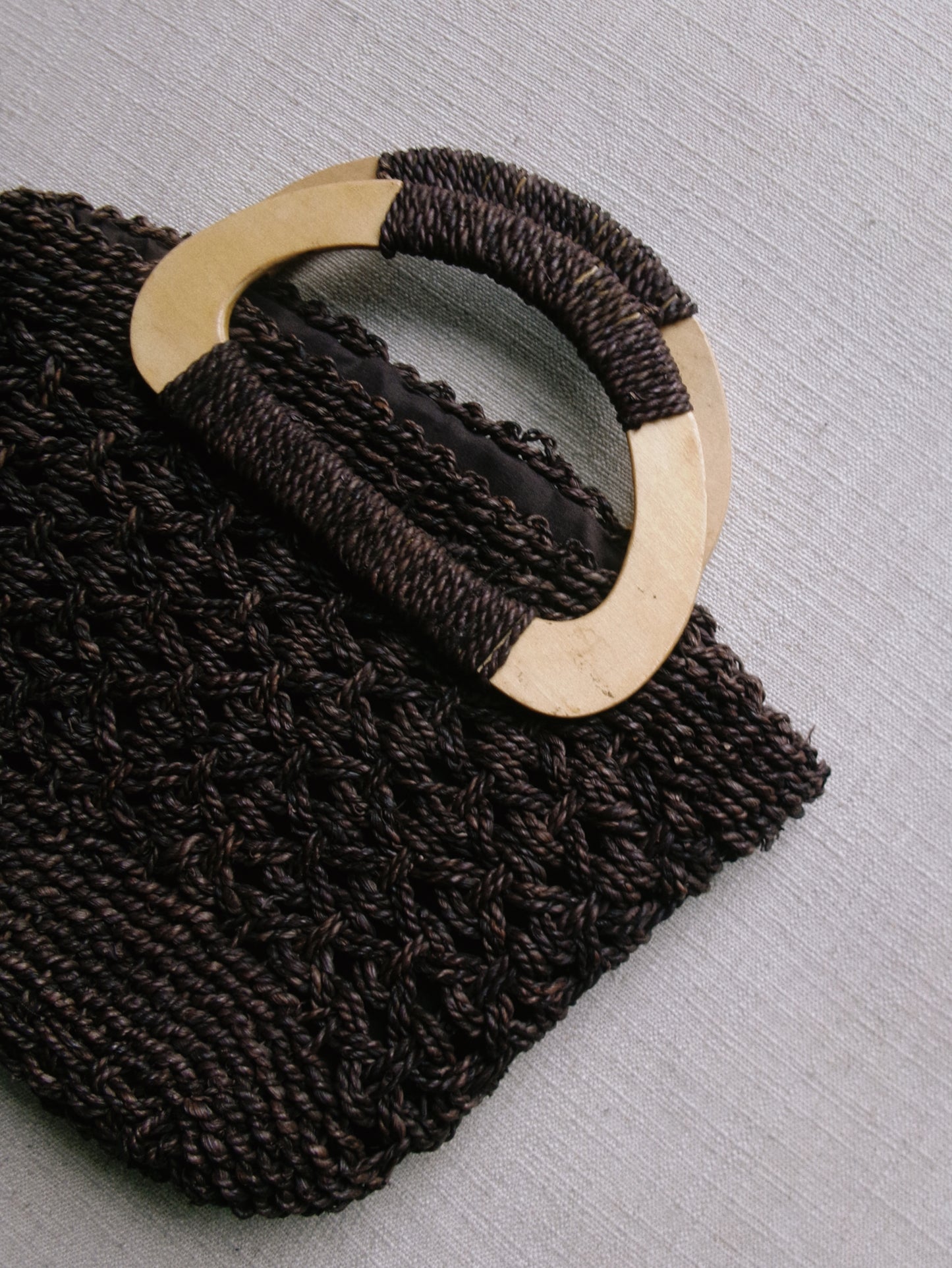 dark brown basket handbag