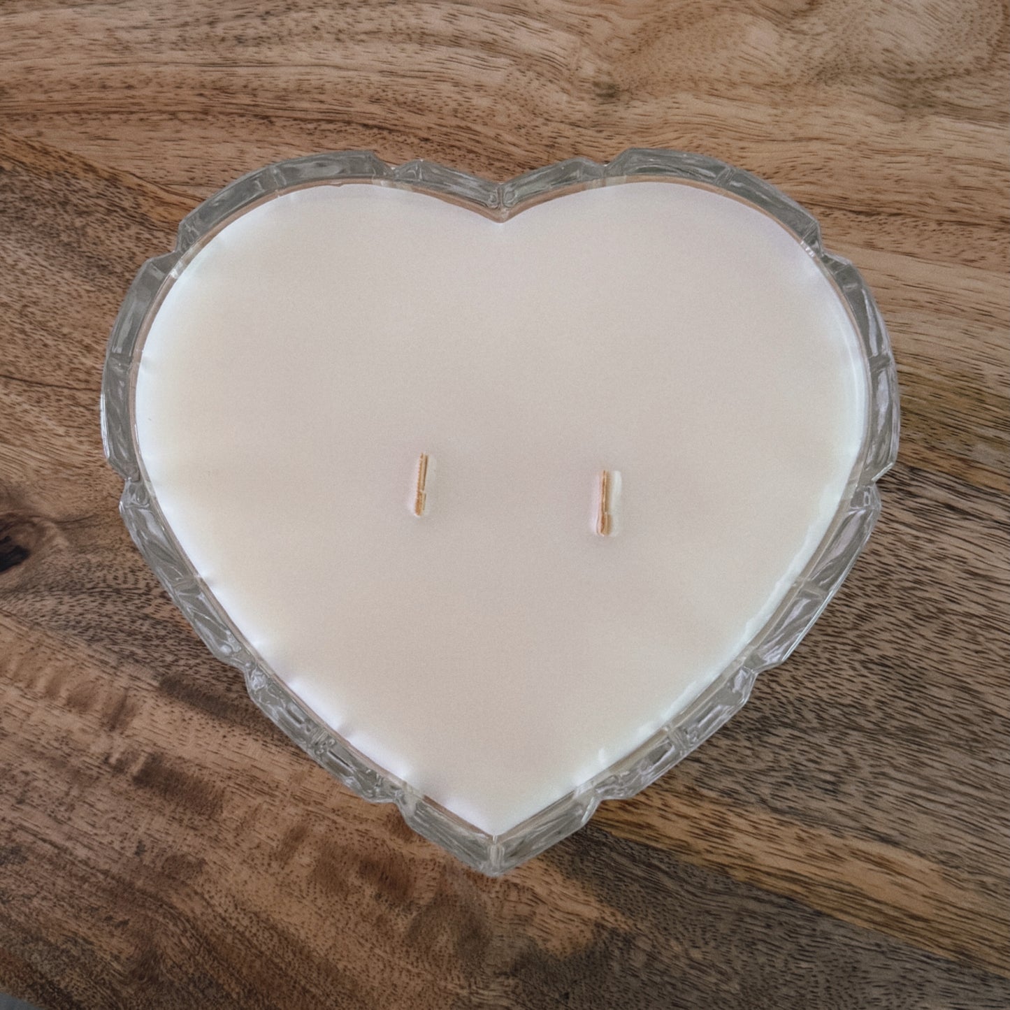 vintage glass heart candle