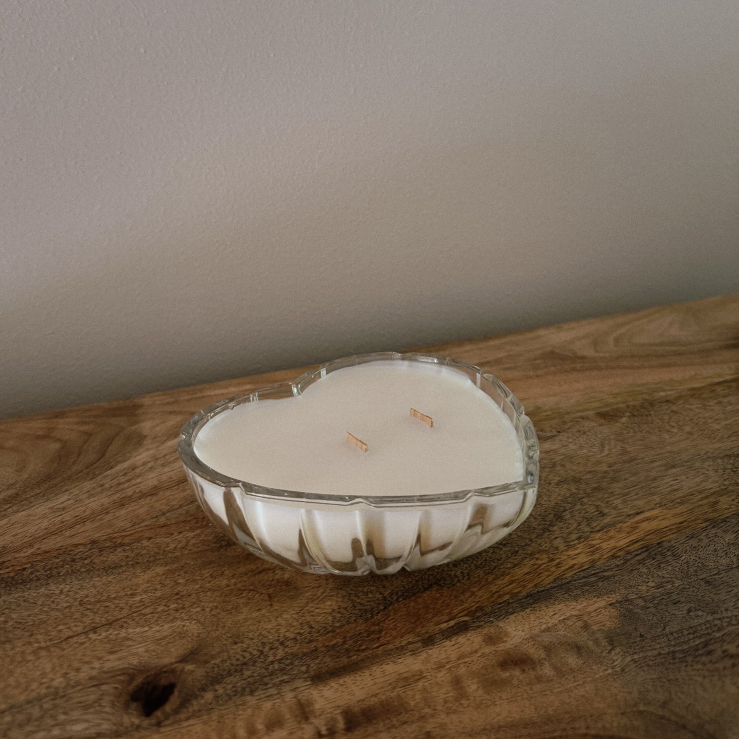 vintage glass heart candle