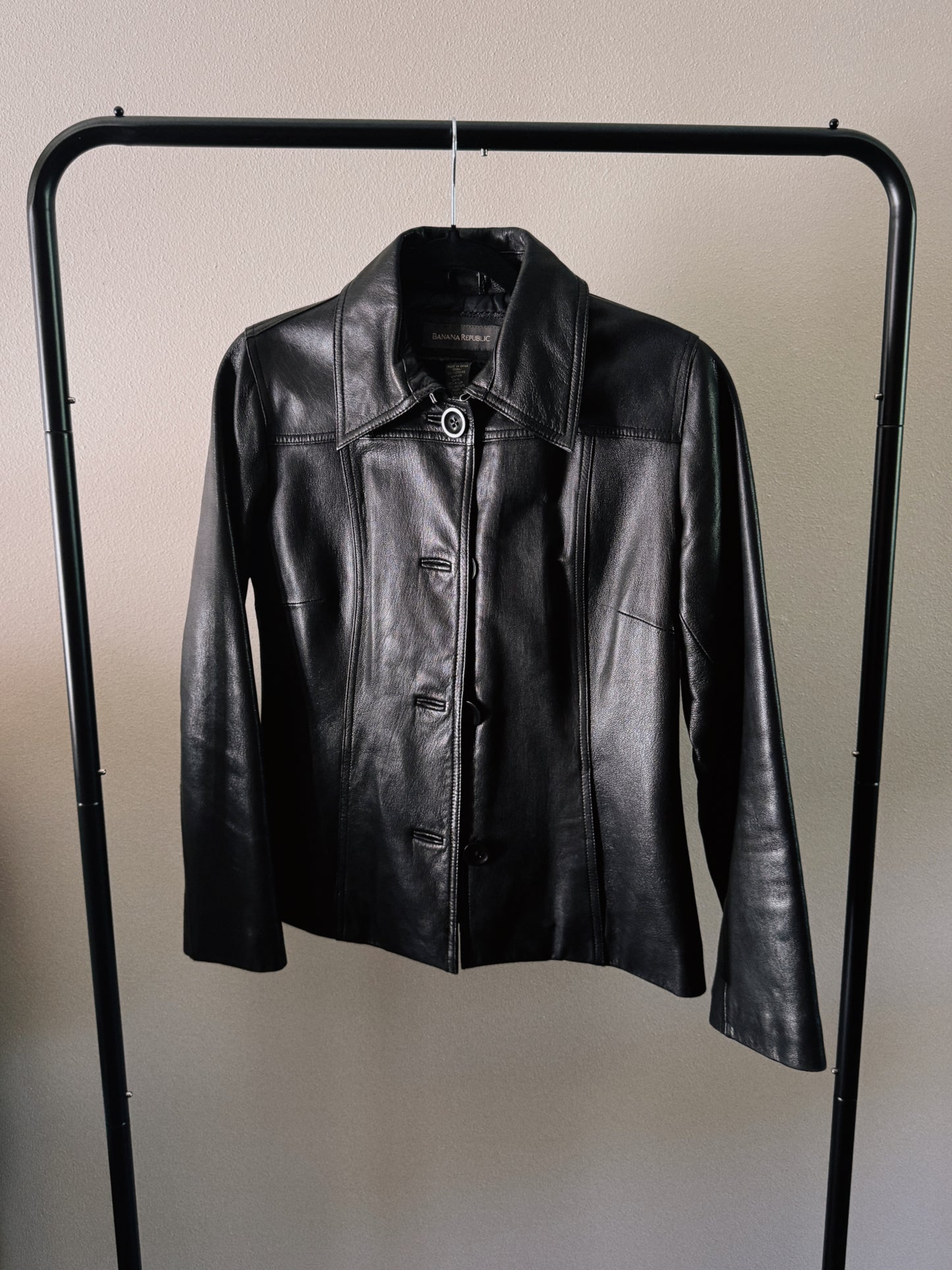 black genuine leather jacket