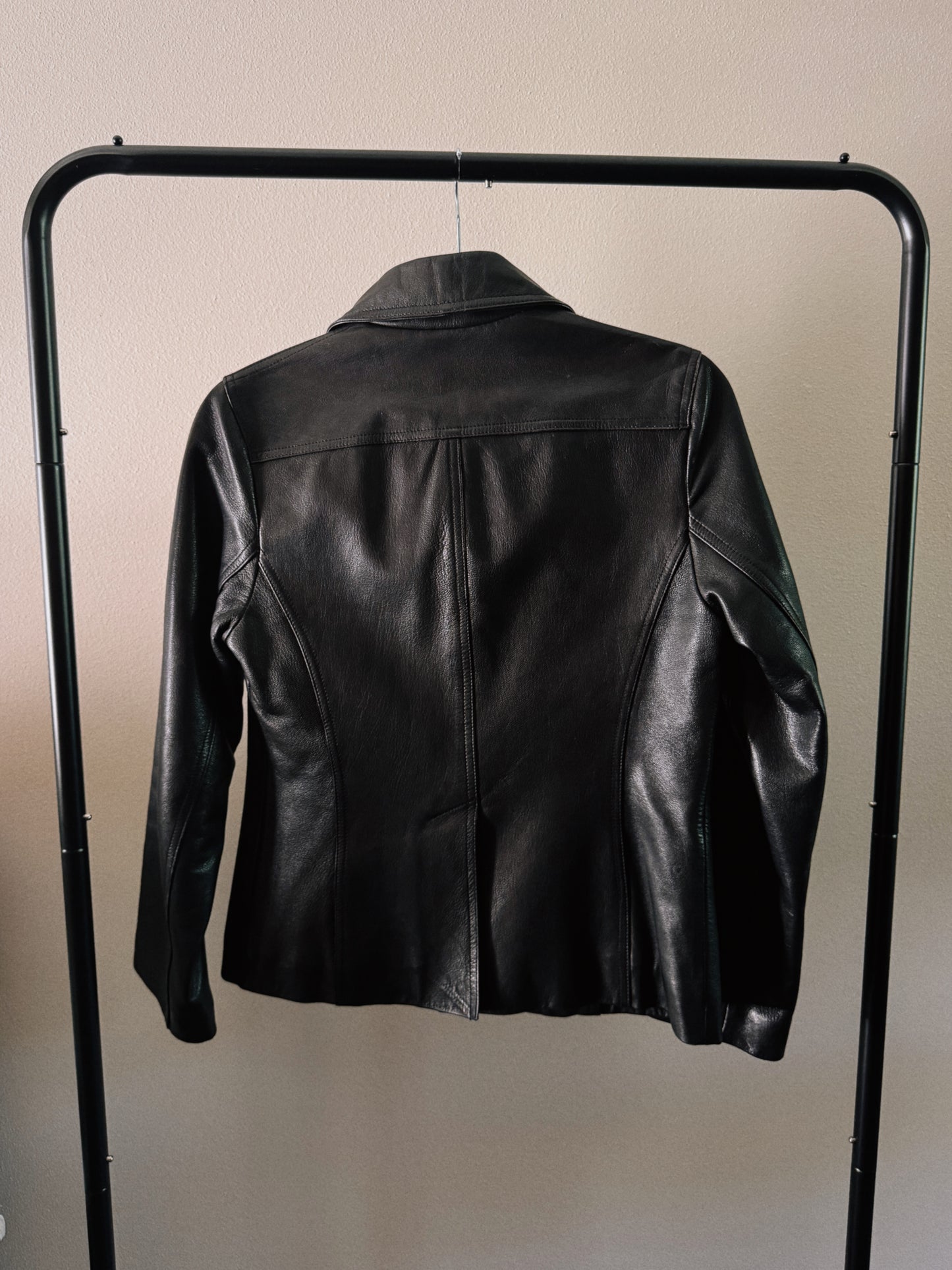 black genuine leather jacket