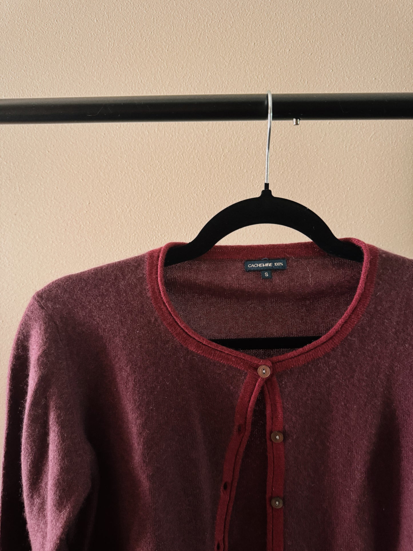 plum cashmere cardigan