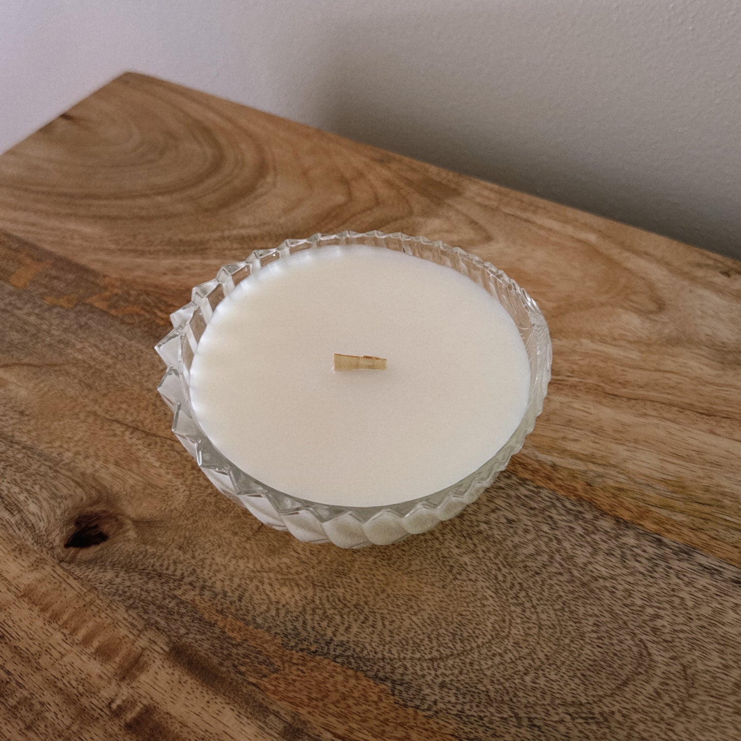 vintage glass shell bowl candle
