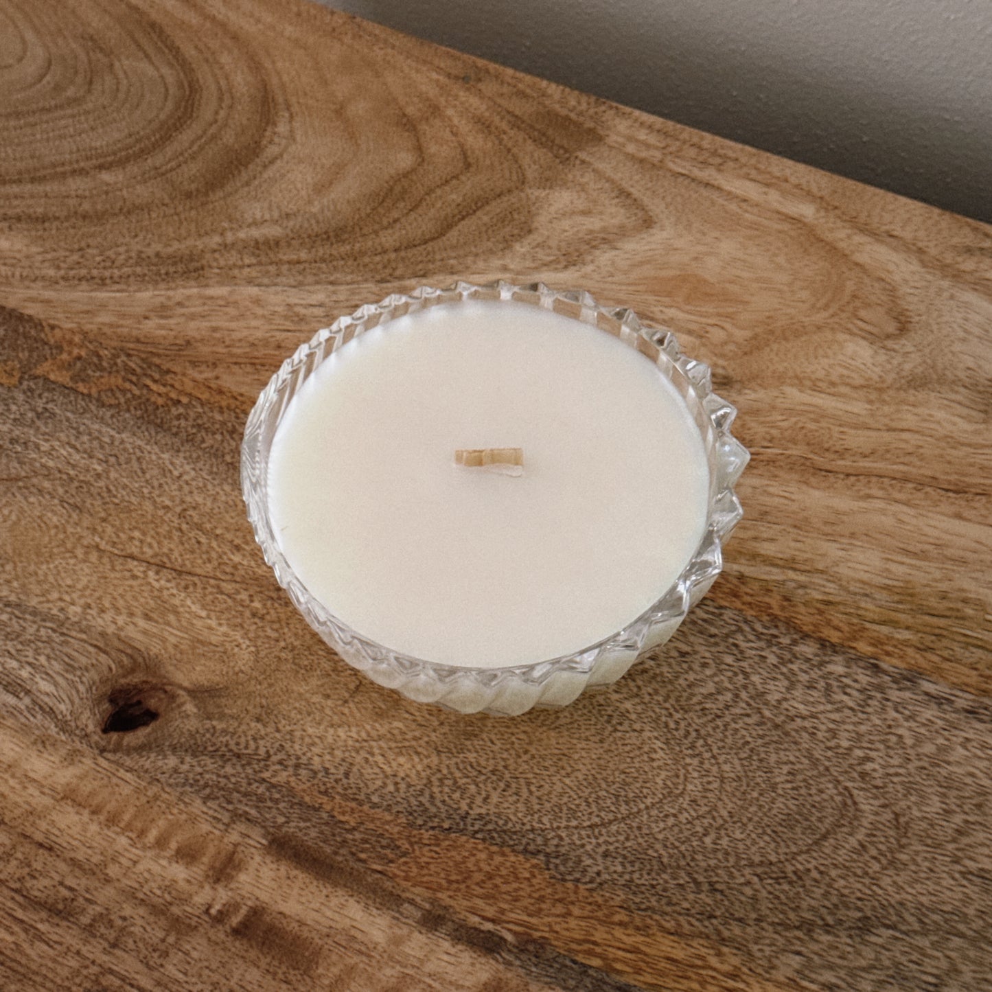 vintage glass shell bowl candle