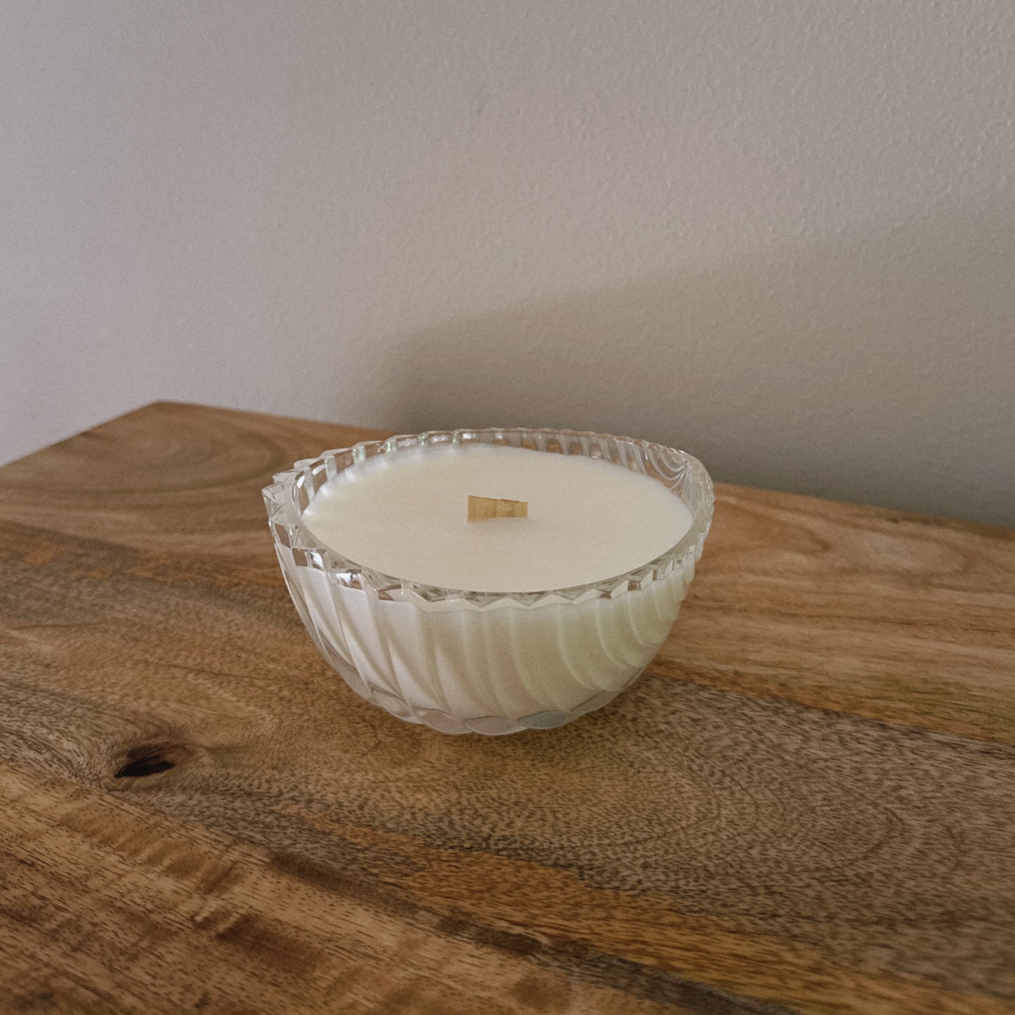 vintage glass shell bowl candle