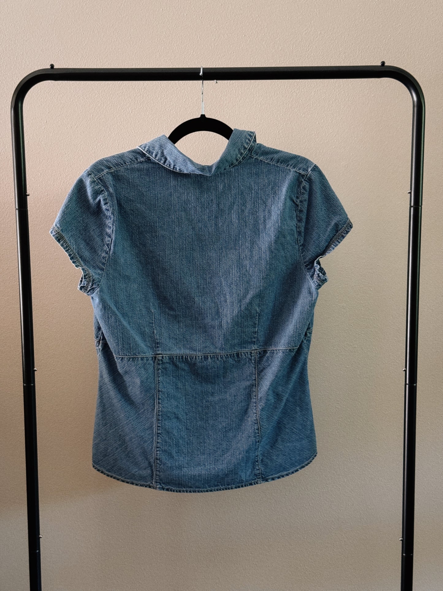 short sleeve denim top