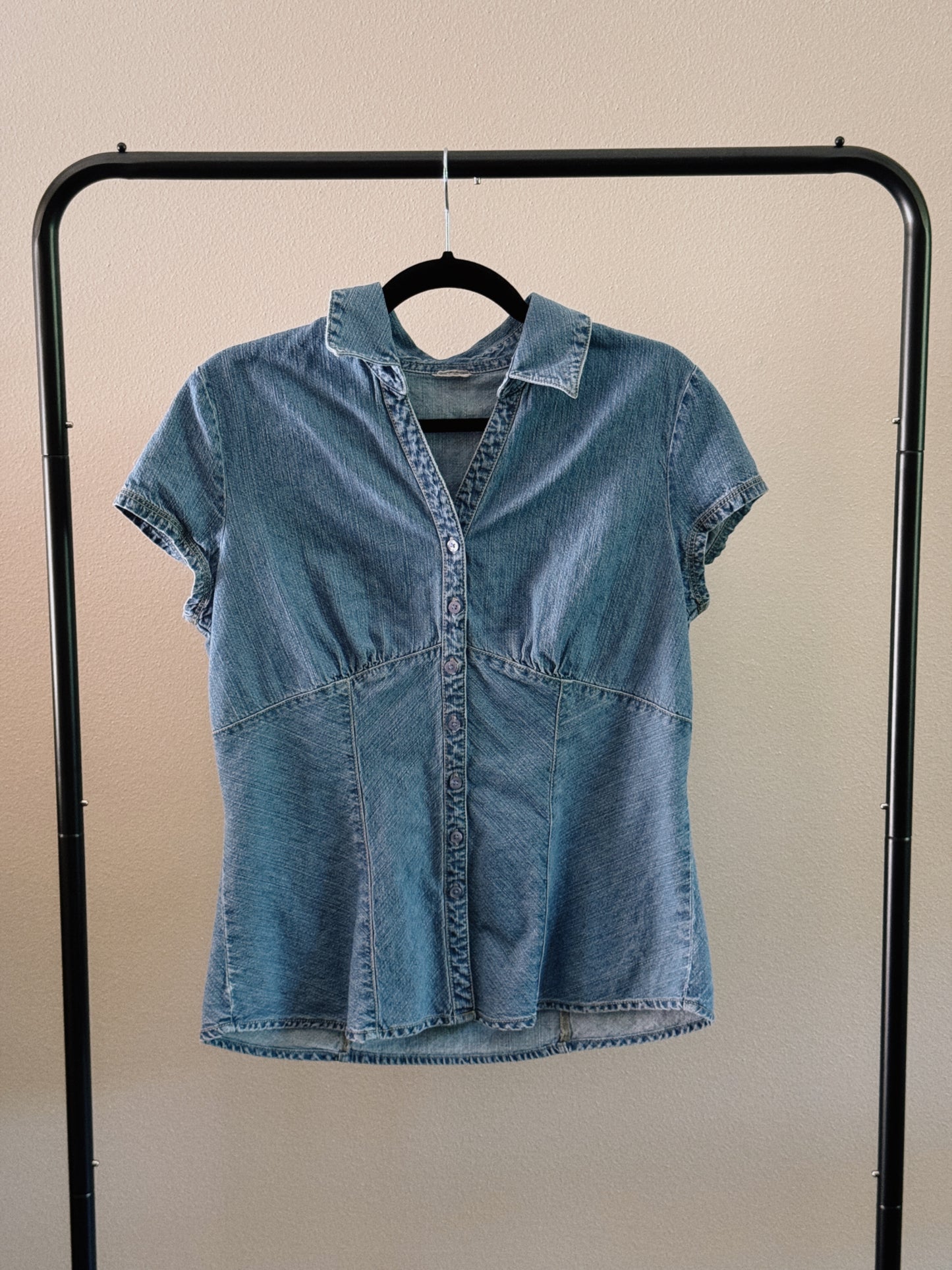 short sleeve denim top