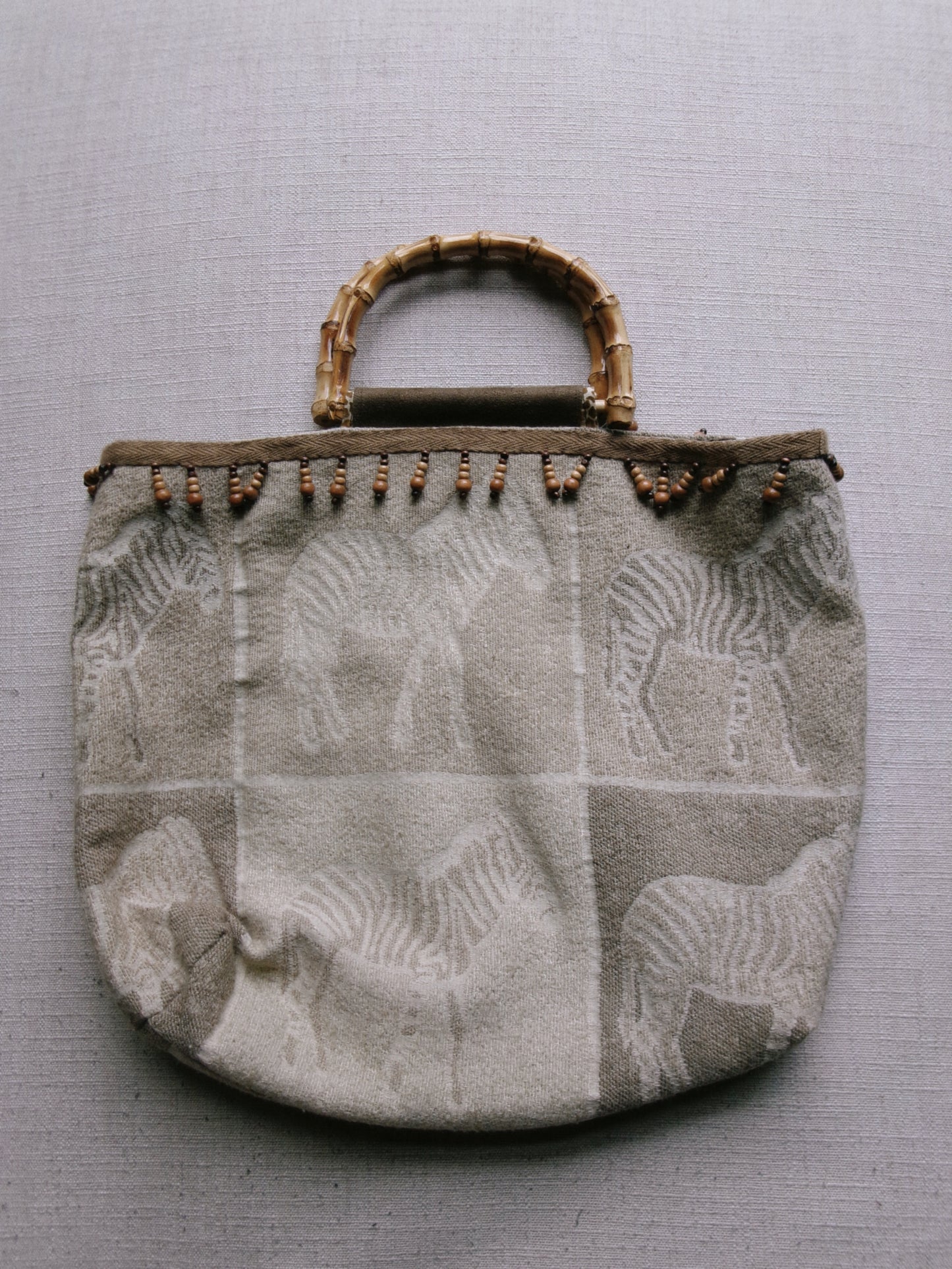 zebra tapestry tote