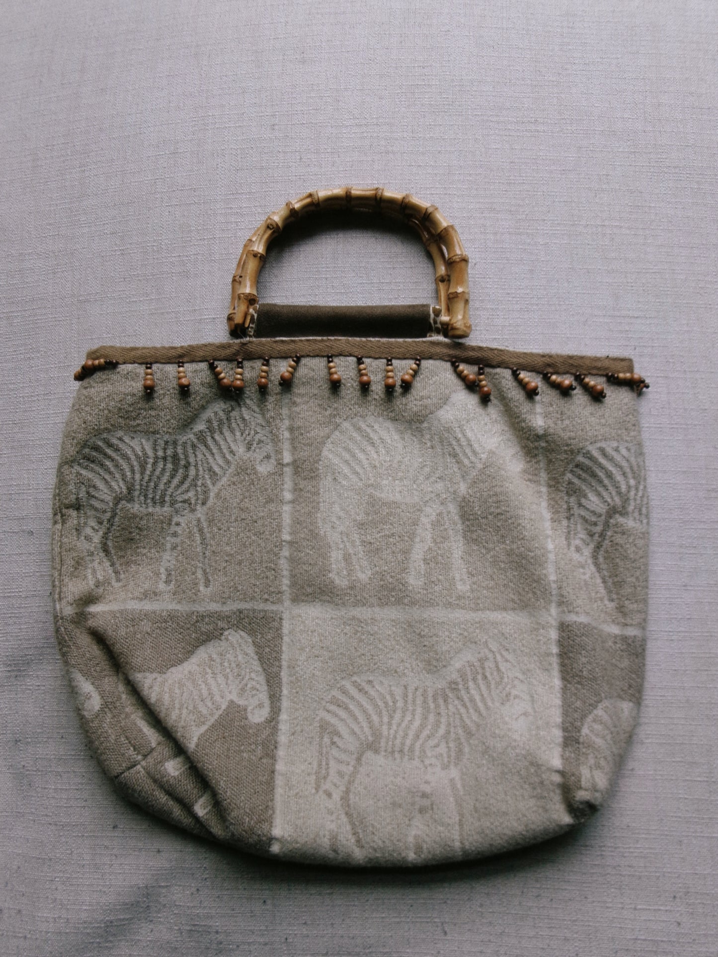 zebra tapestry tote