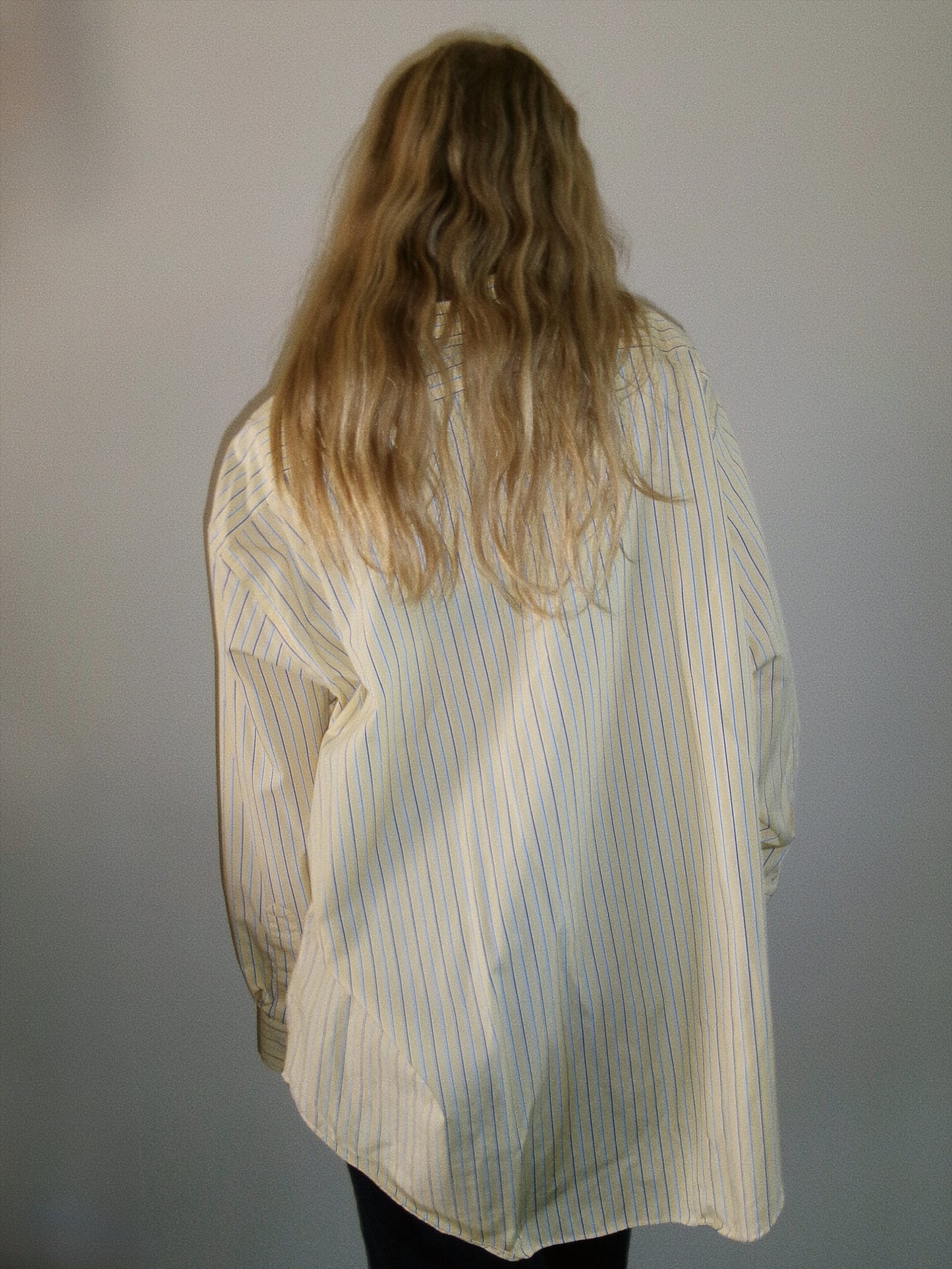 ralph lauren yellow button down with blue stripes