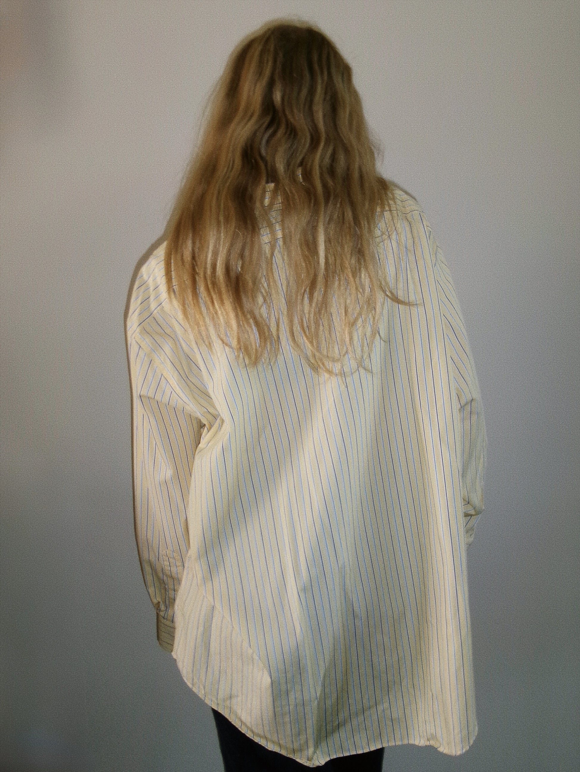 ralph lauren yellow button down with blue stripes